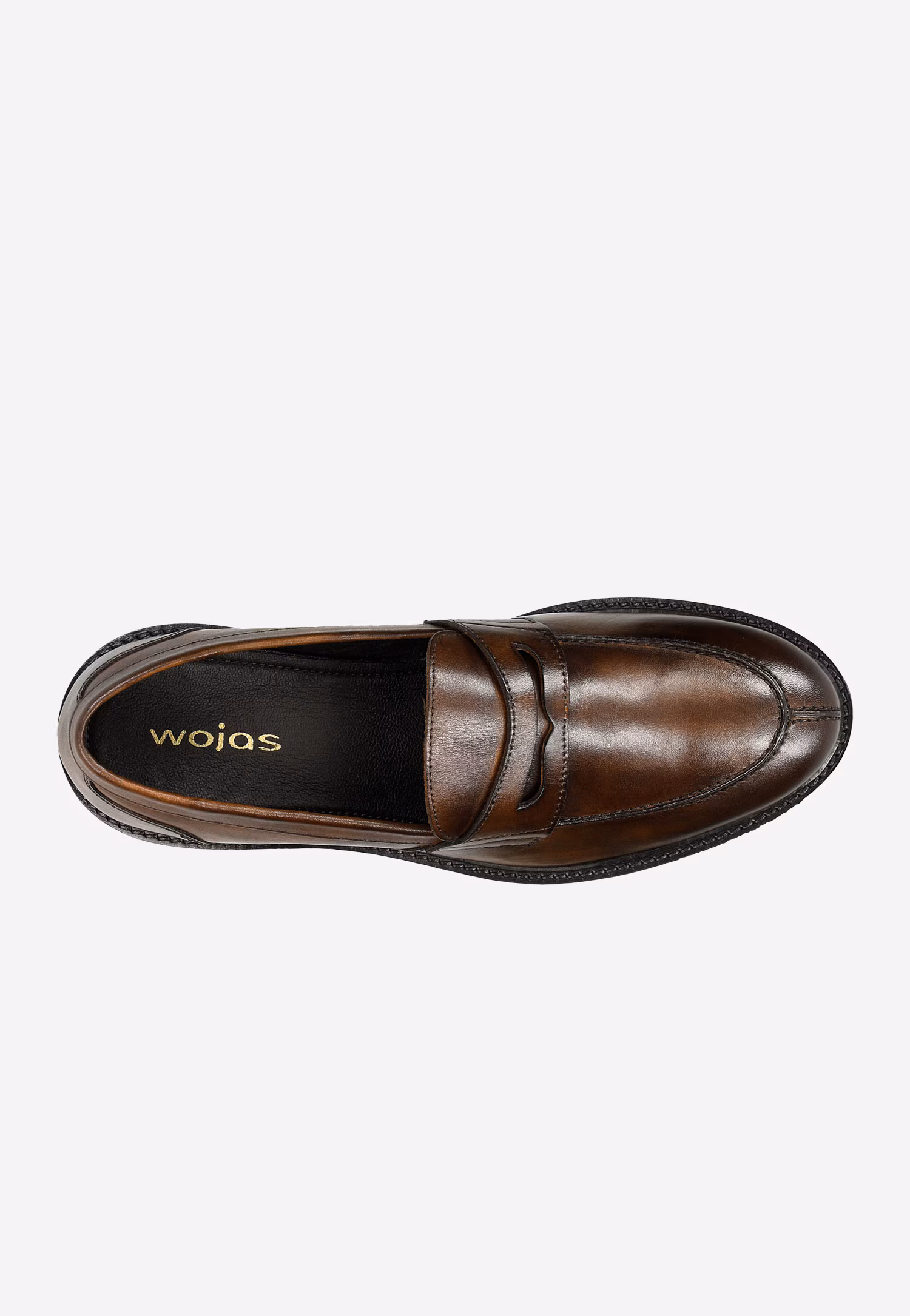 Czarne lakierowane mokasyny męskie typu penny loafers