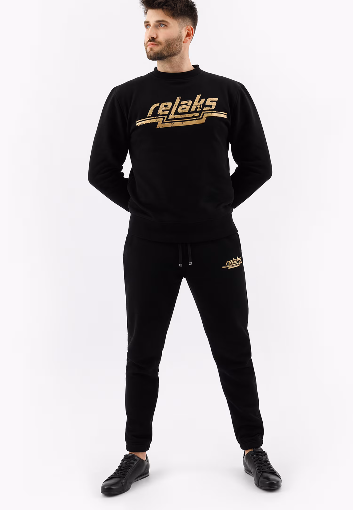 Czarna męska bluza dresowa RELAKS