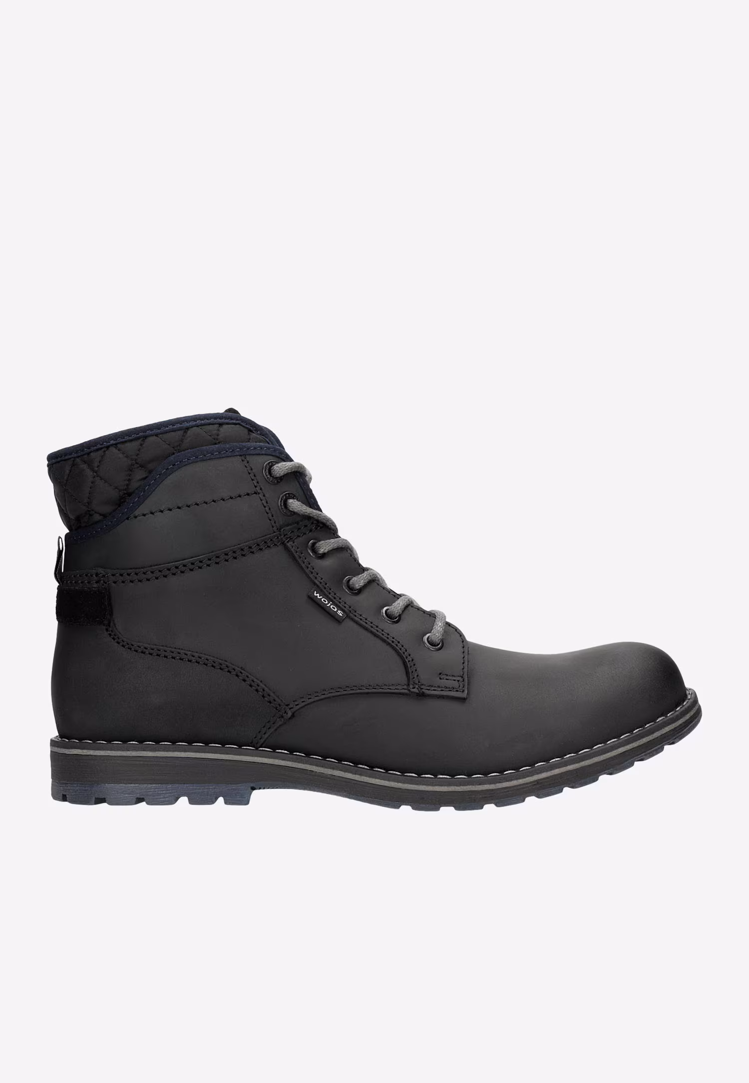 Brązowe workery męskie z ozdobną pikowaną cholewką