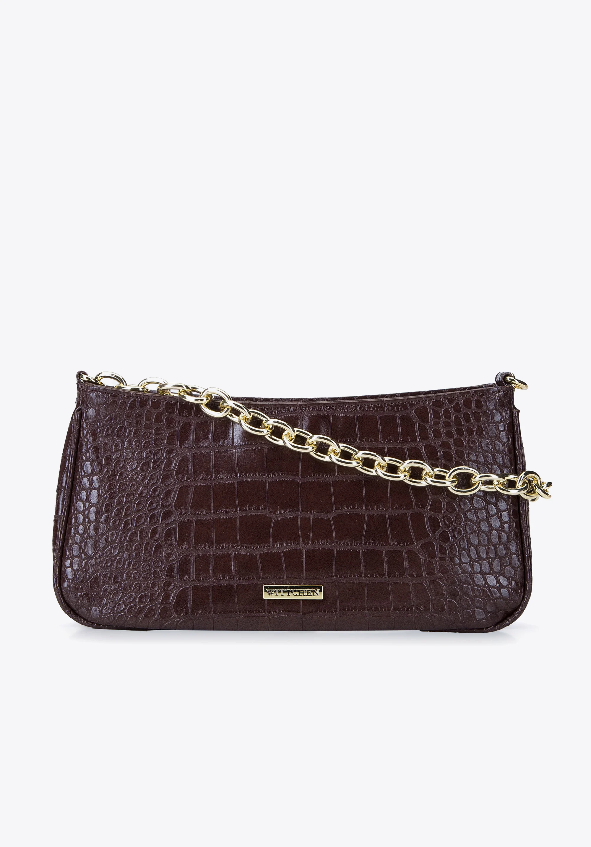 Damska torebka typu baguette na łańcuszku