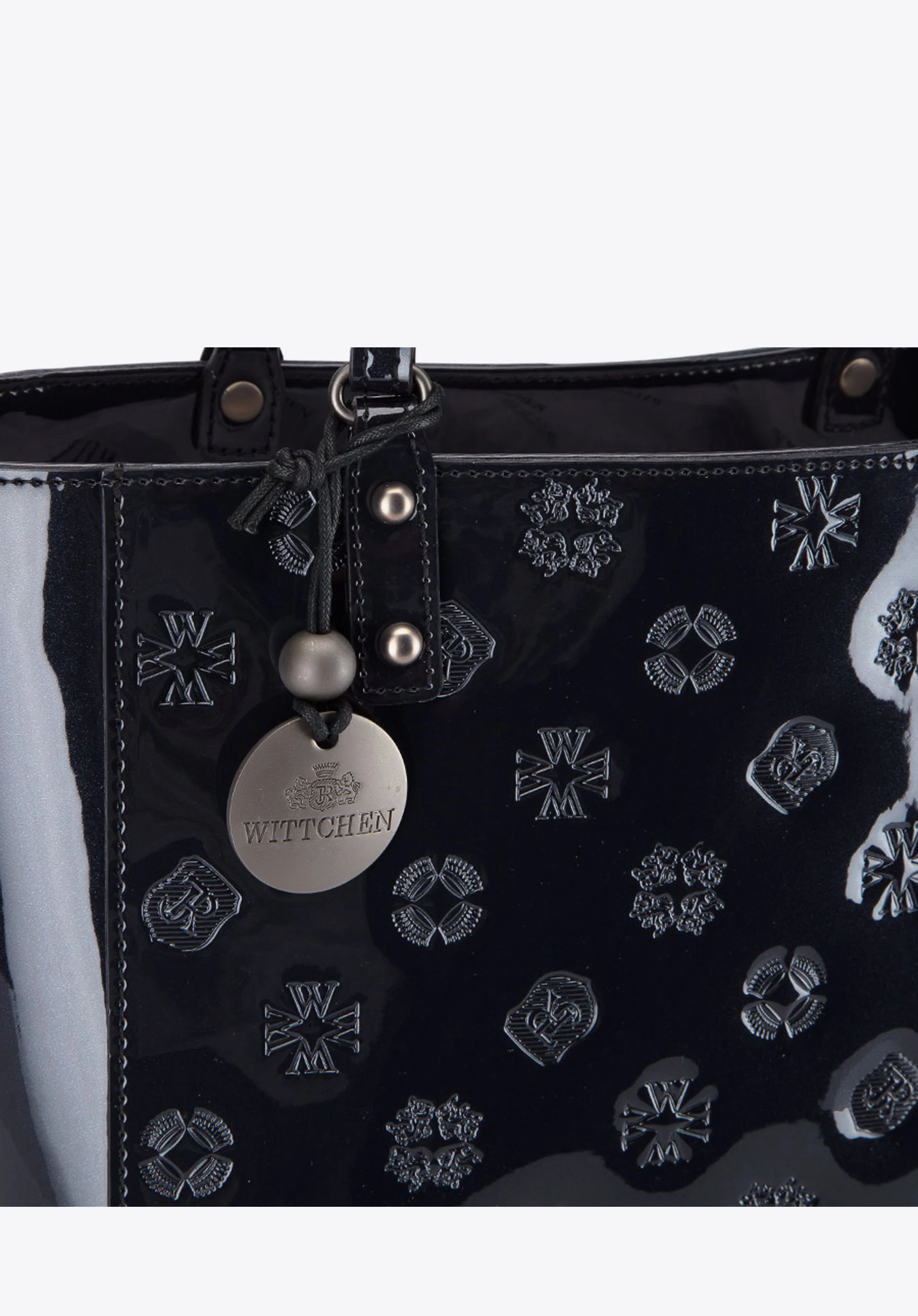 Kuferek skórzany lakierowany z monogramem