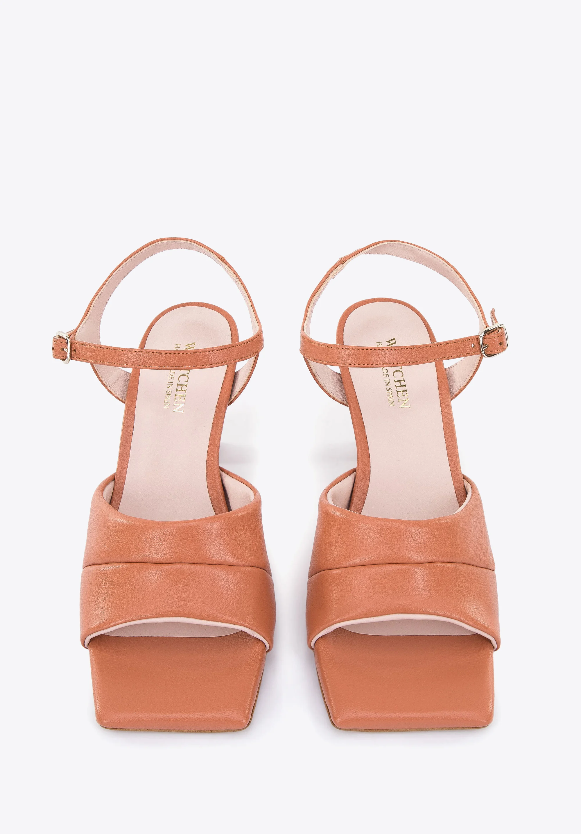 Damskie sandały skórzane klasyczne na szpilce