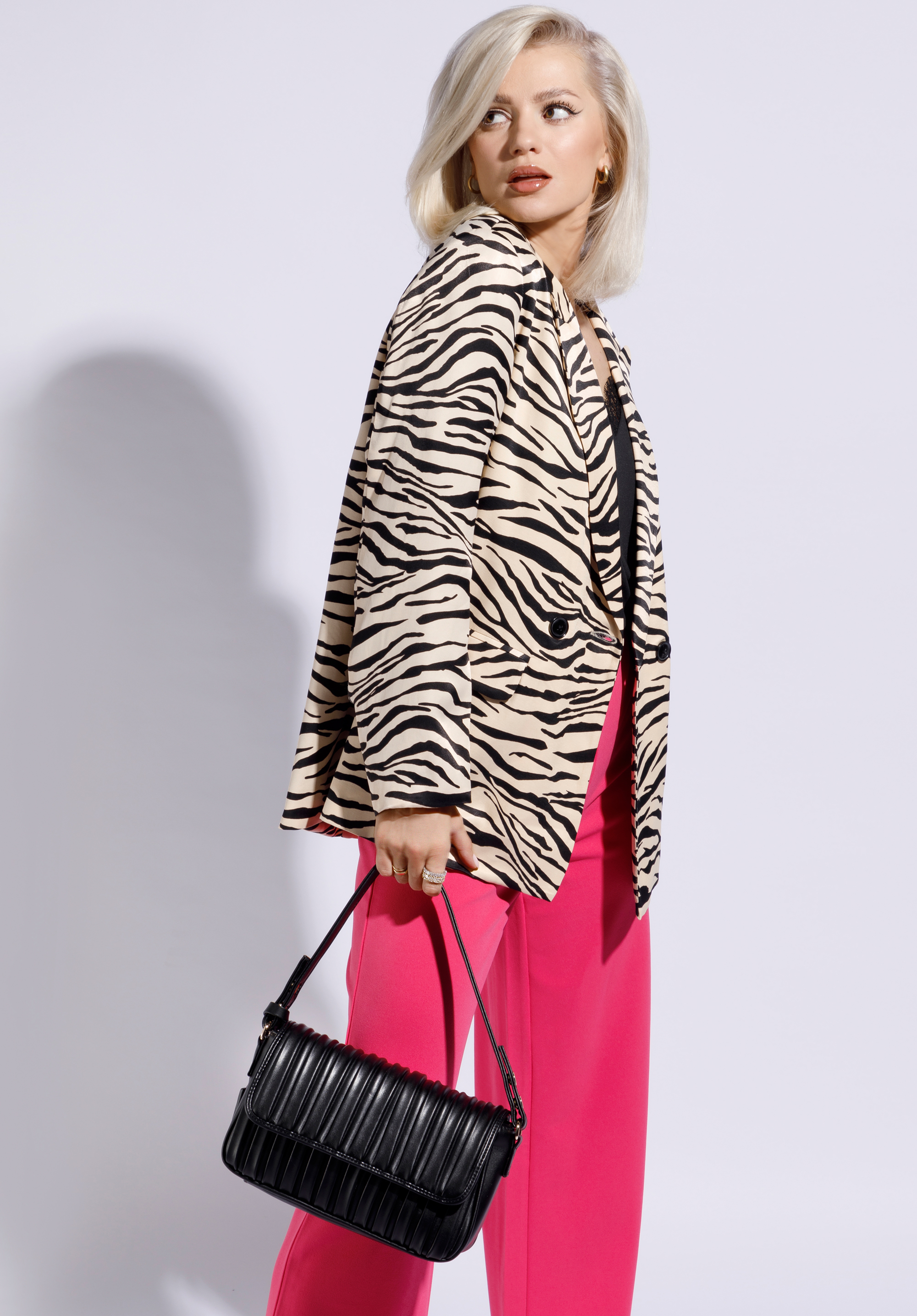 Torebka bagietka z marszczonej ekoskóry