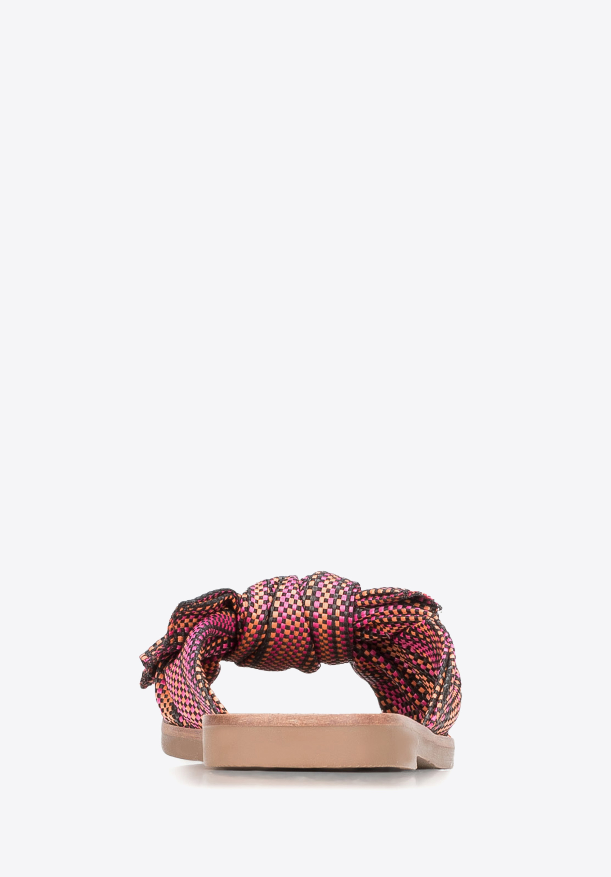 Damskie klapki materiałowe wzorzyste