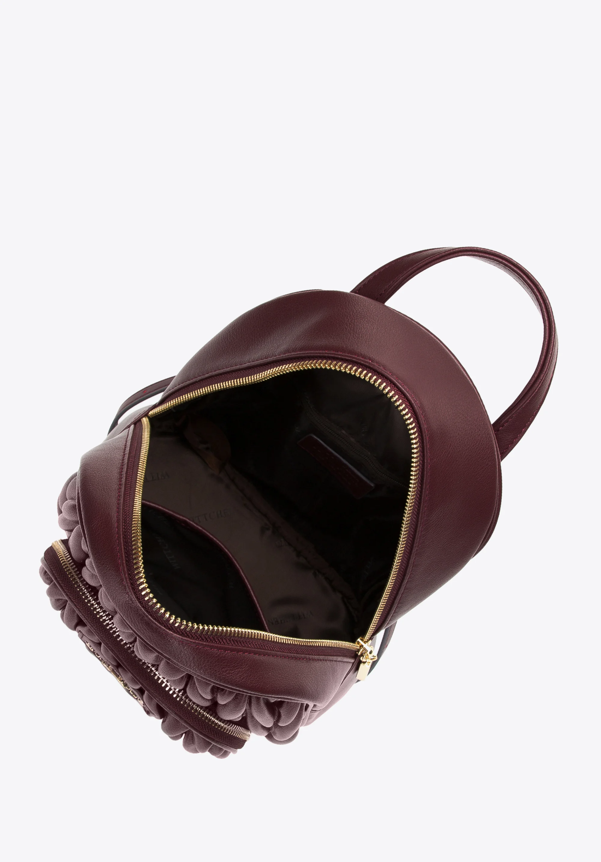 Damski plecak skórzany z marszczeniem