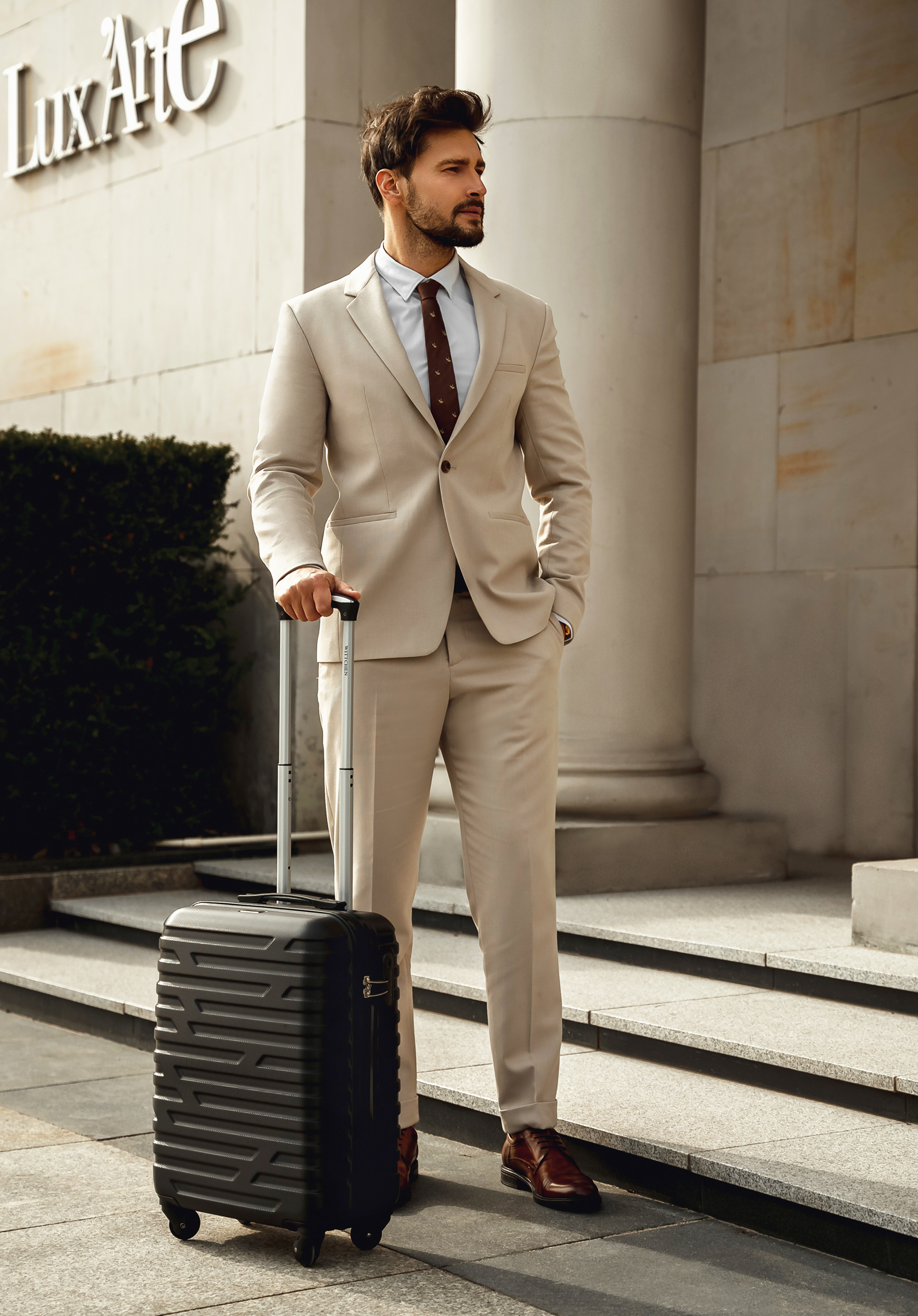 Walizka kabinowa z ABS-u w geometryczny deseń