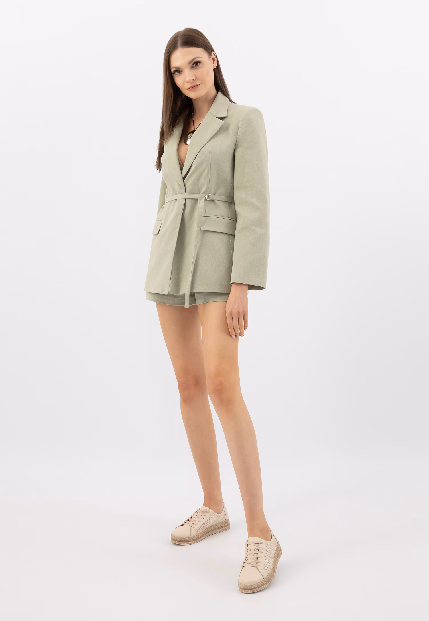 Beżowe ażurowane półbuty damskie