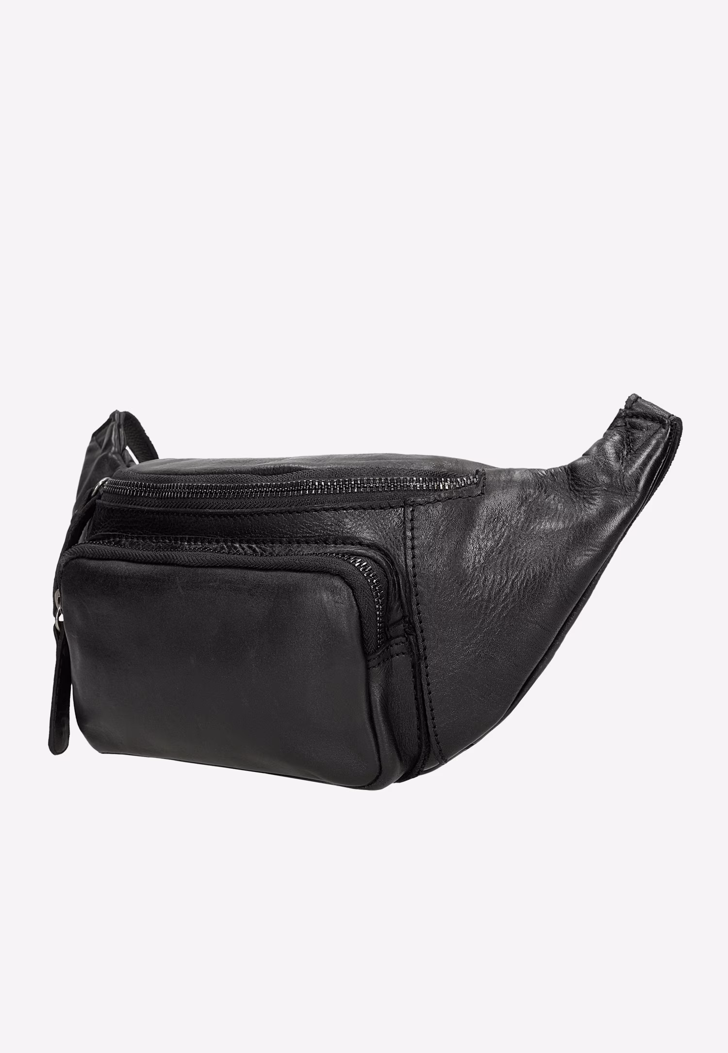 Czarna skórzana torba męska typu nerka