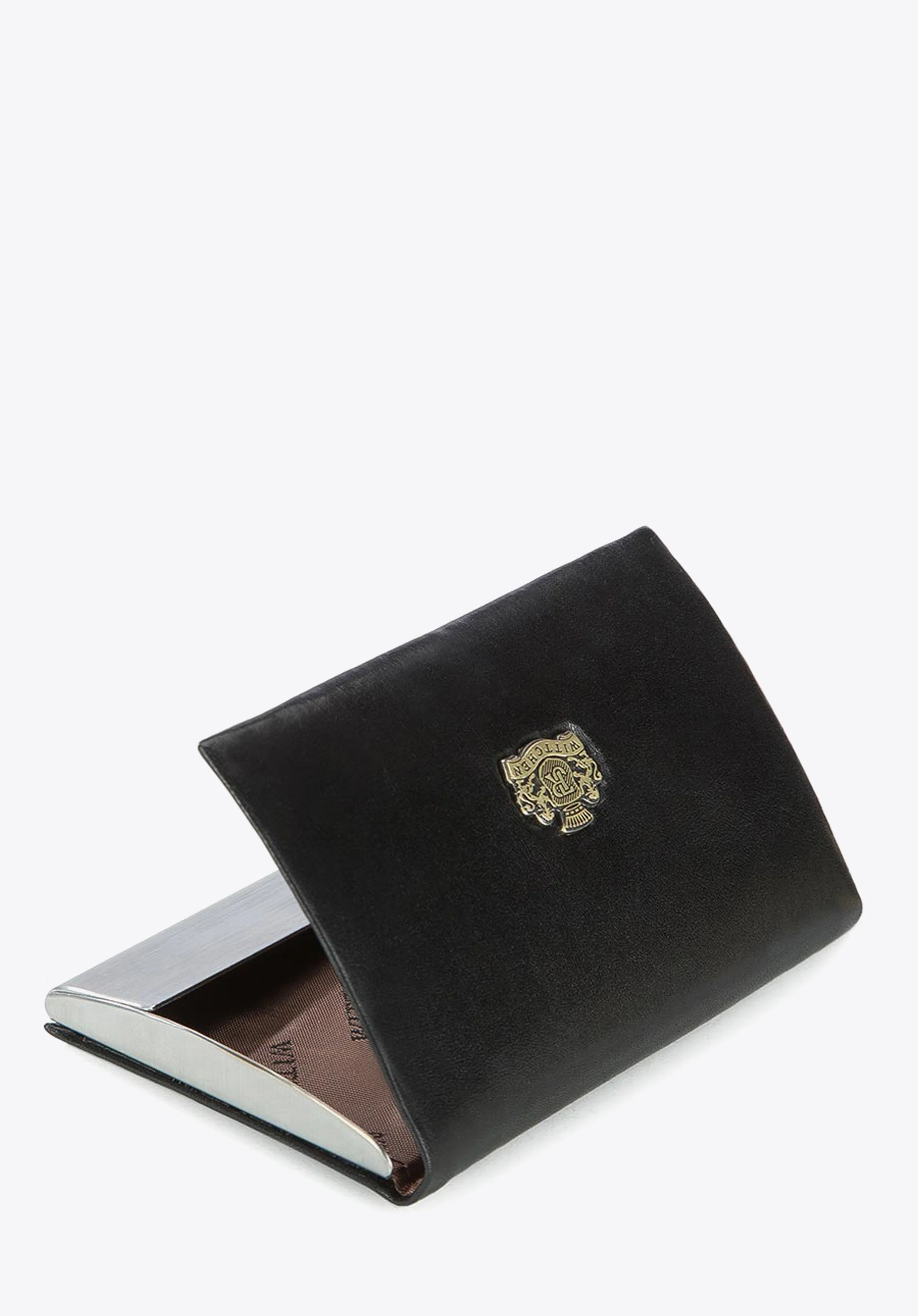 Etui na wizytówki ze skóry z herbem klasyczne