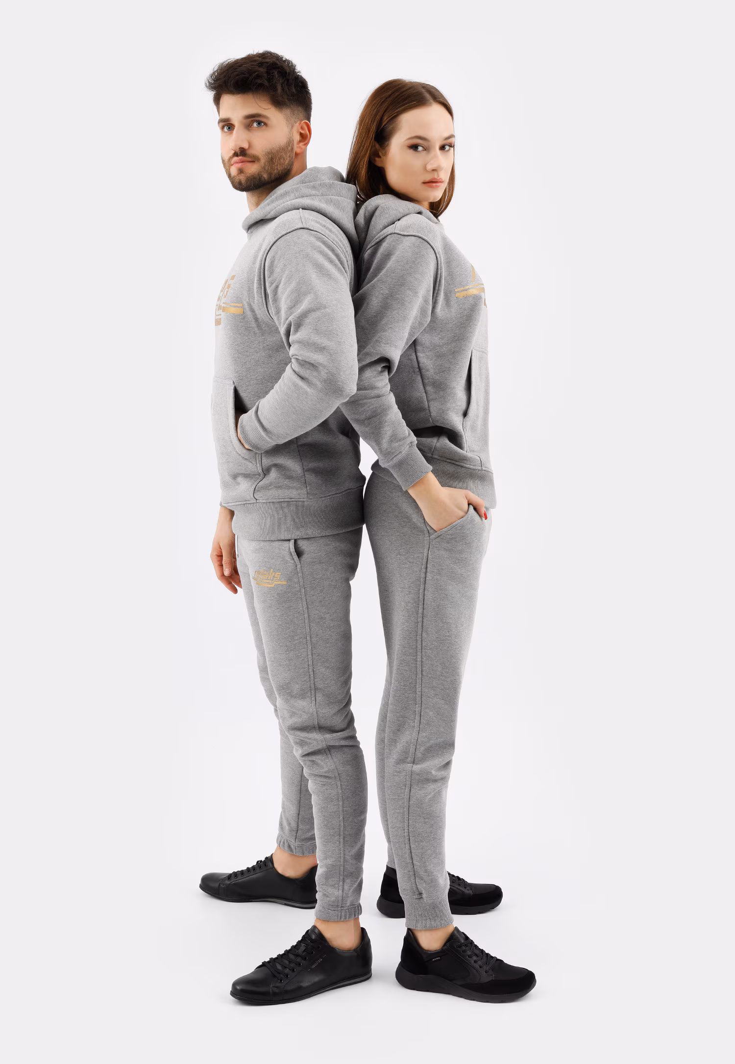 Popielate spodnie dresowe damskie bawełniane