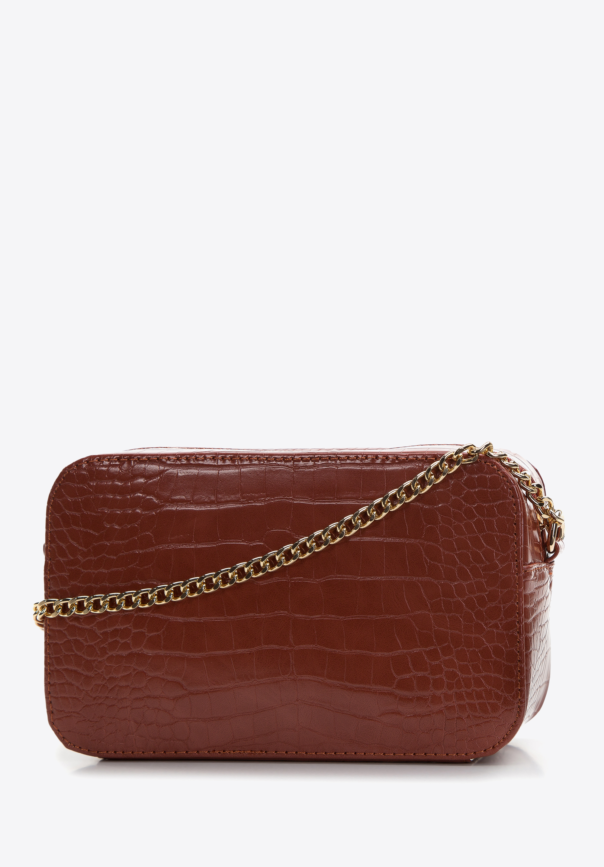 Damska listonoszka z ekoskóry croco pudełkowa