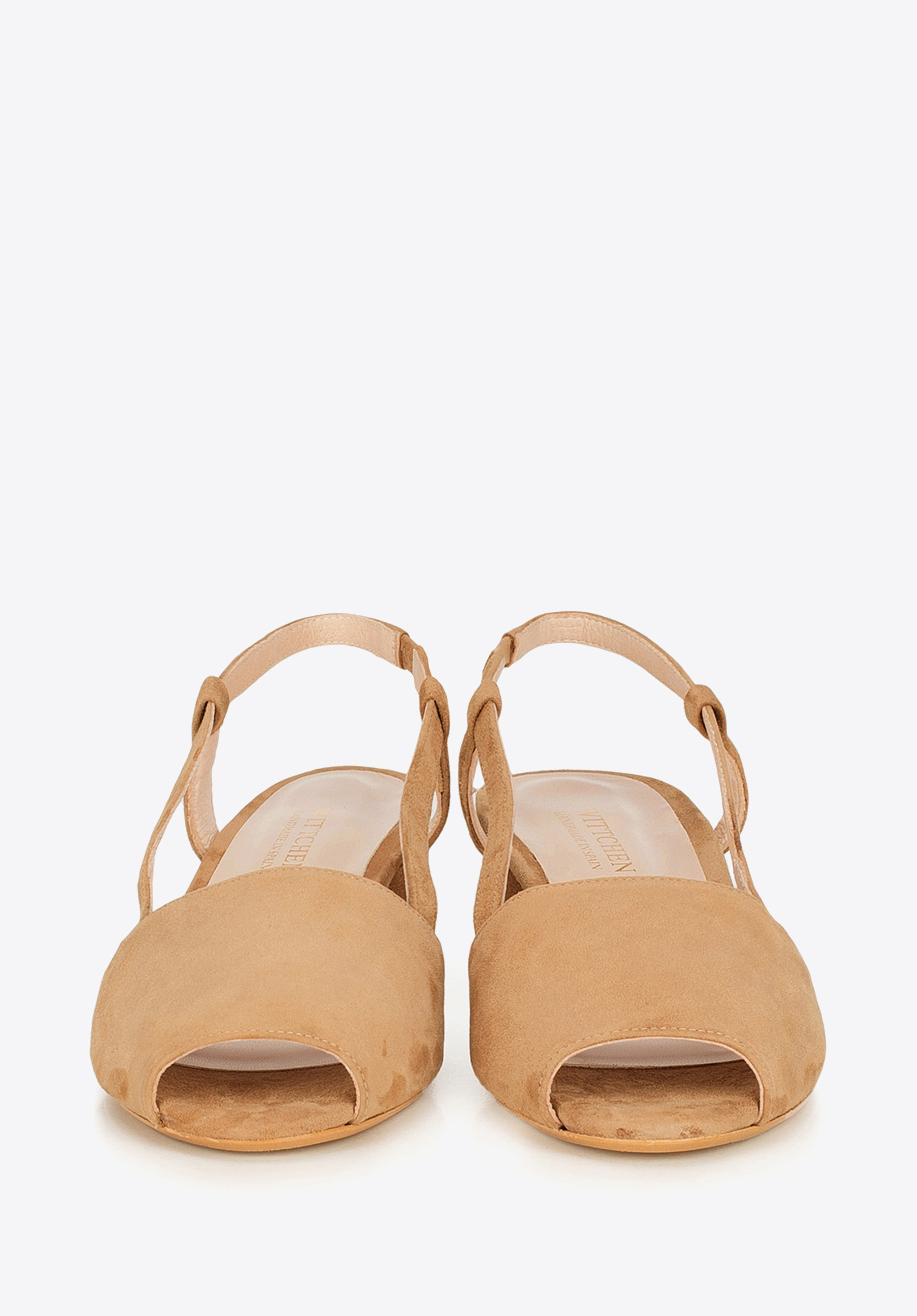 Damskie sandały z zamszu peep toe