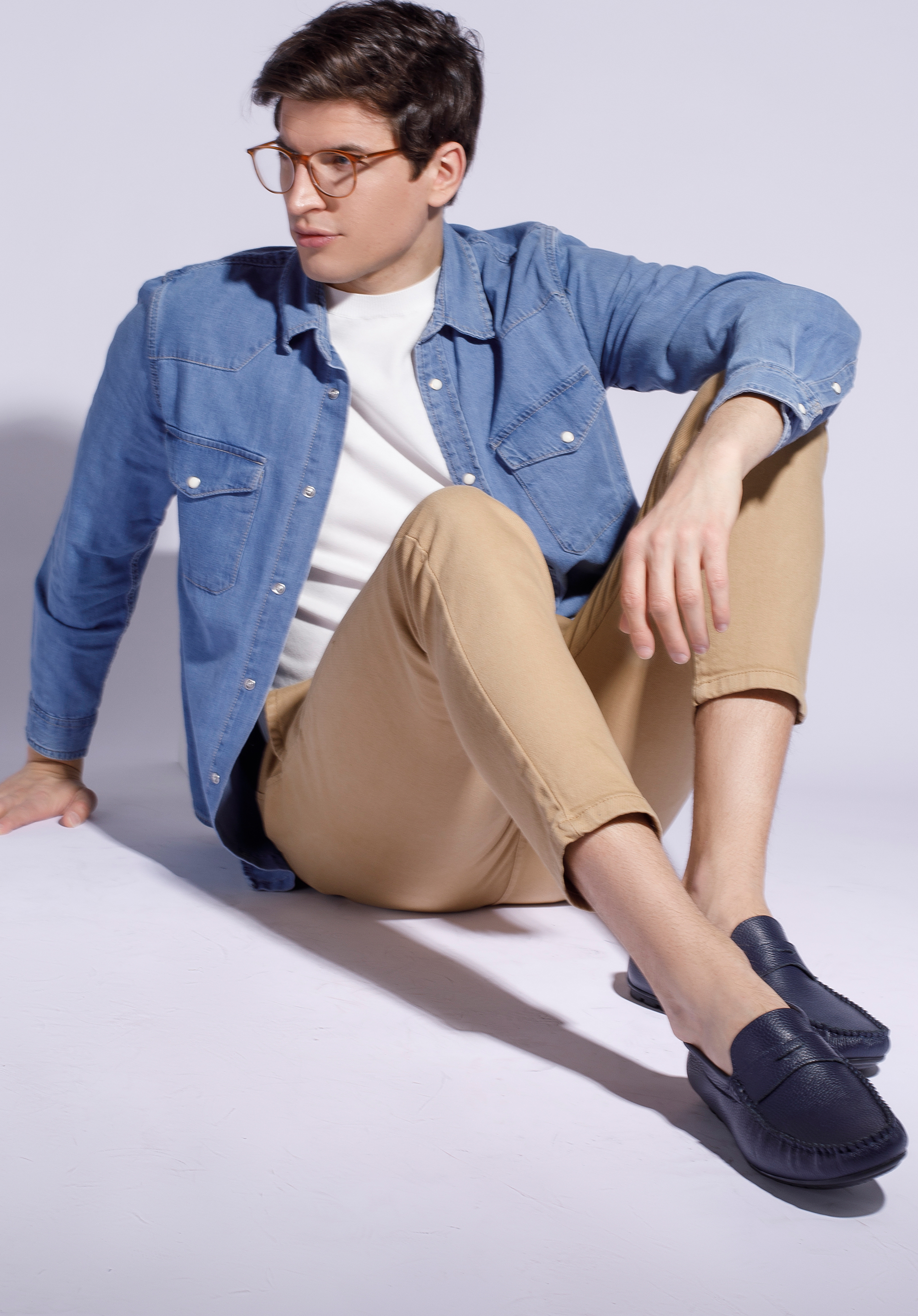 Męskie mokasyny pensówki ze skóry