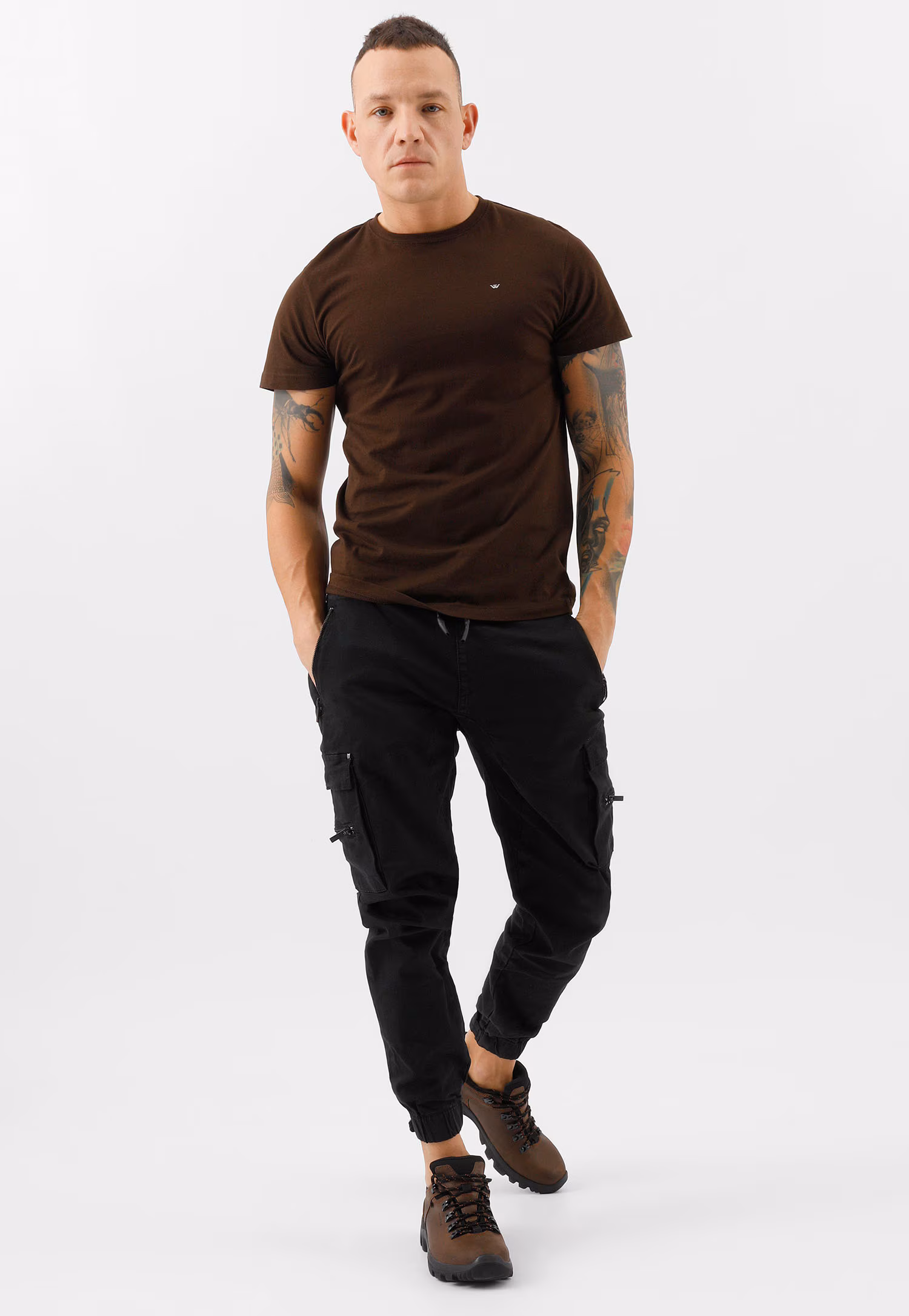 Brązowe męskie półbuty trekkingowe