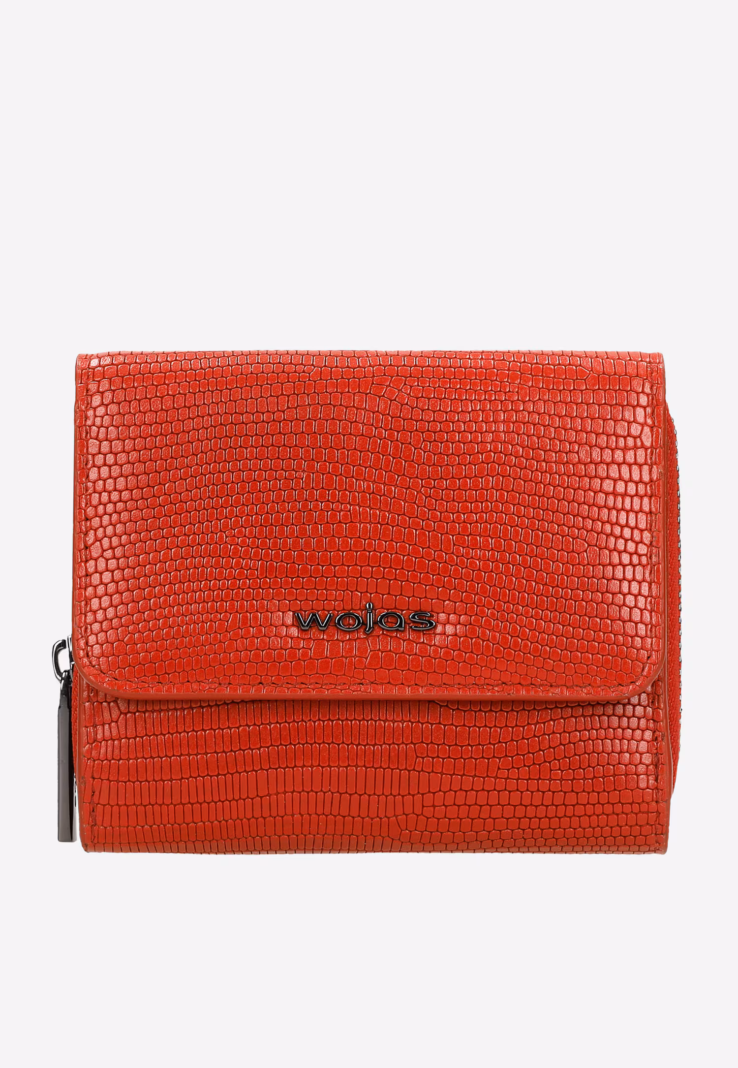 Mały czerwony portfel damski ze skóry licowej