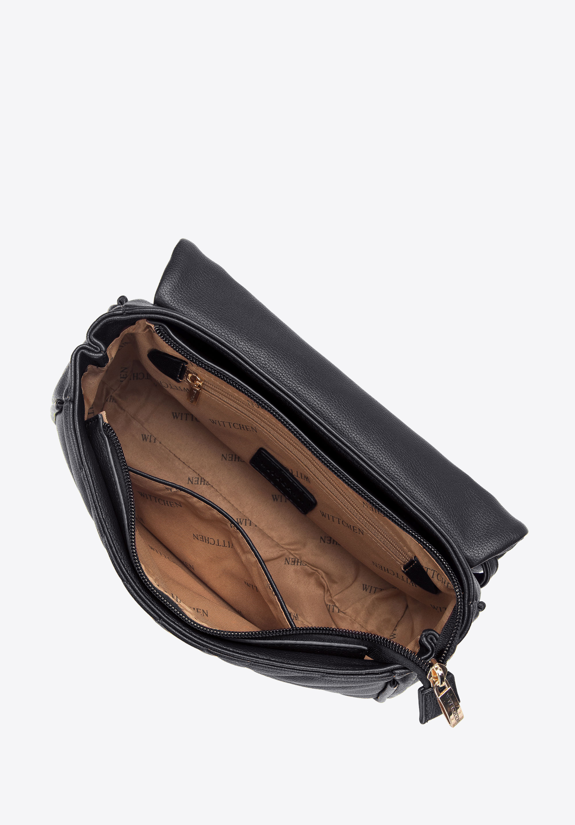 Damska listonoszka z ukośnie pikowanej ekoskóry