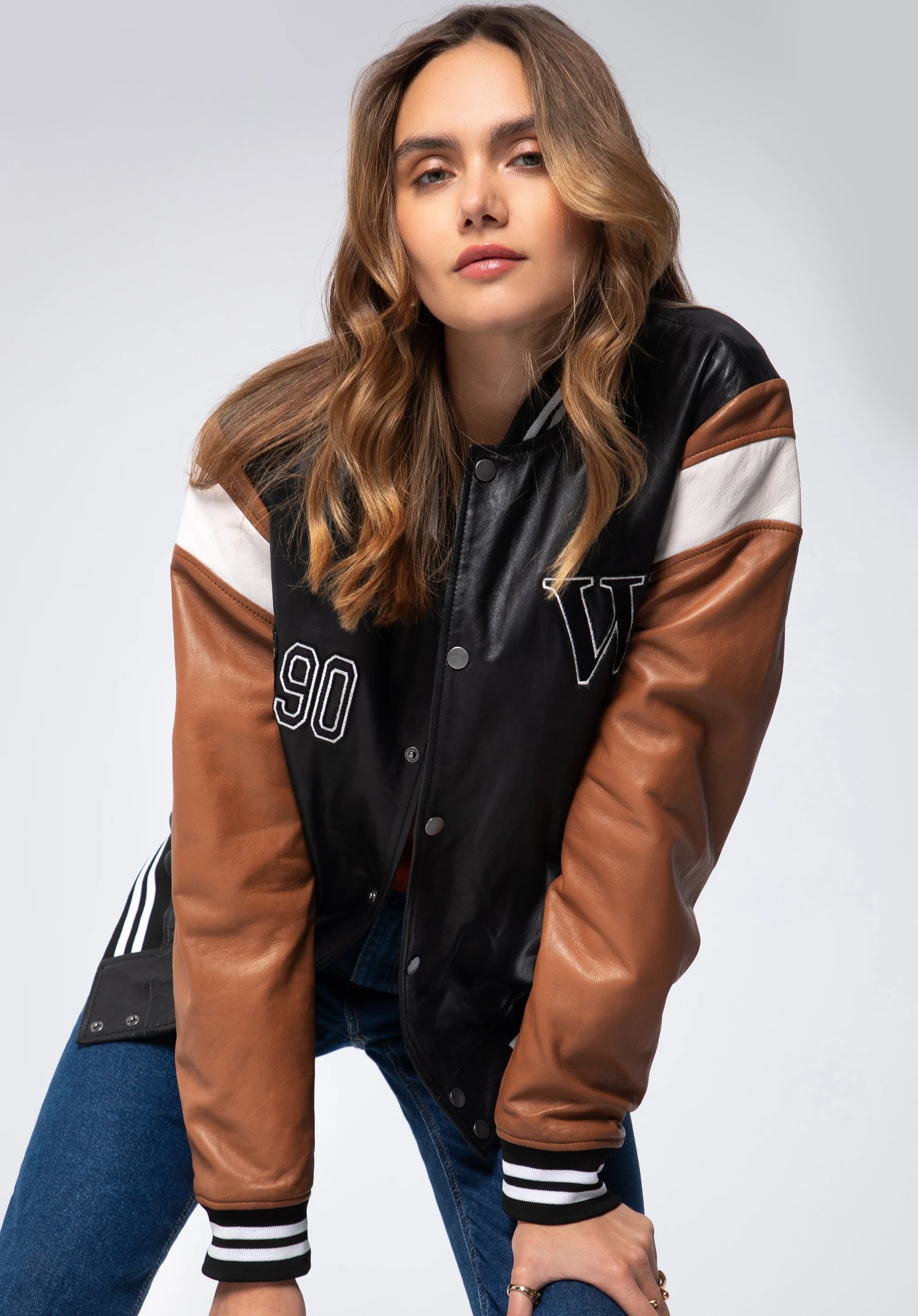 Kurtka bejsbolówka skórzana uniseks