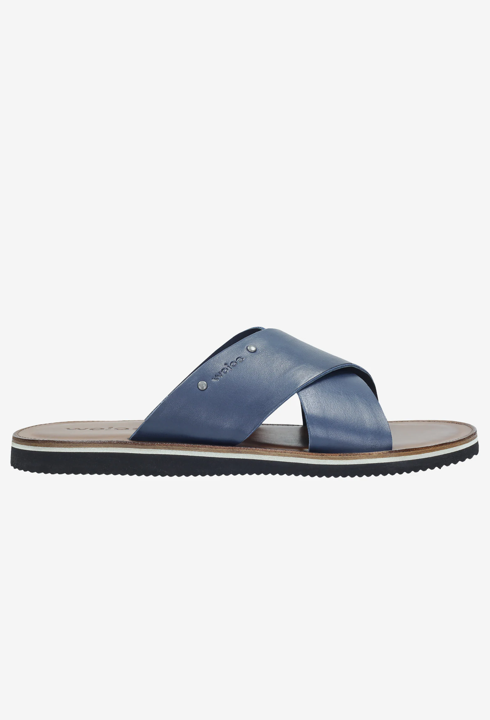 Granatowe męskie klapki ze skóry licowej