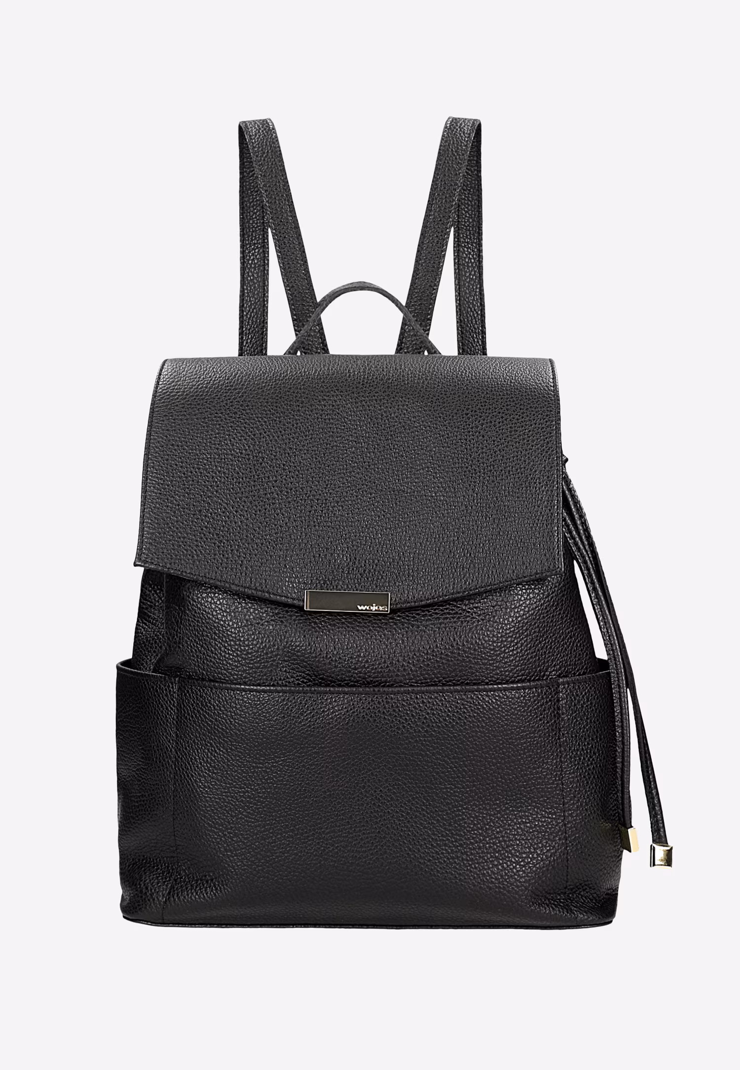 Czarny skórzany plecak miejski