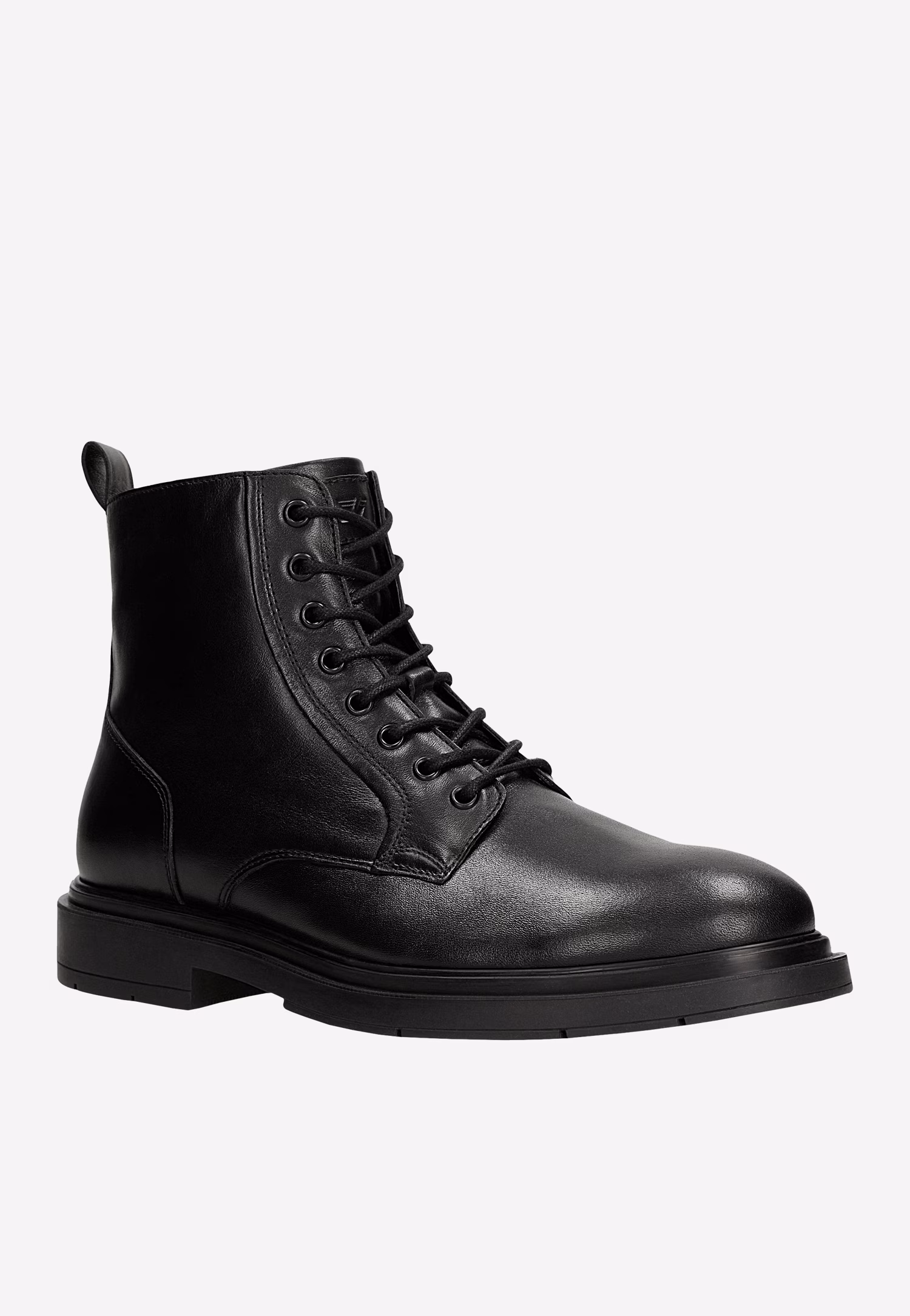 Brązowe ocieplane trzewiki męskie skórzane