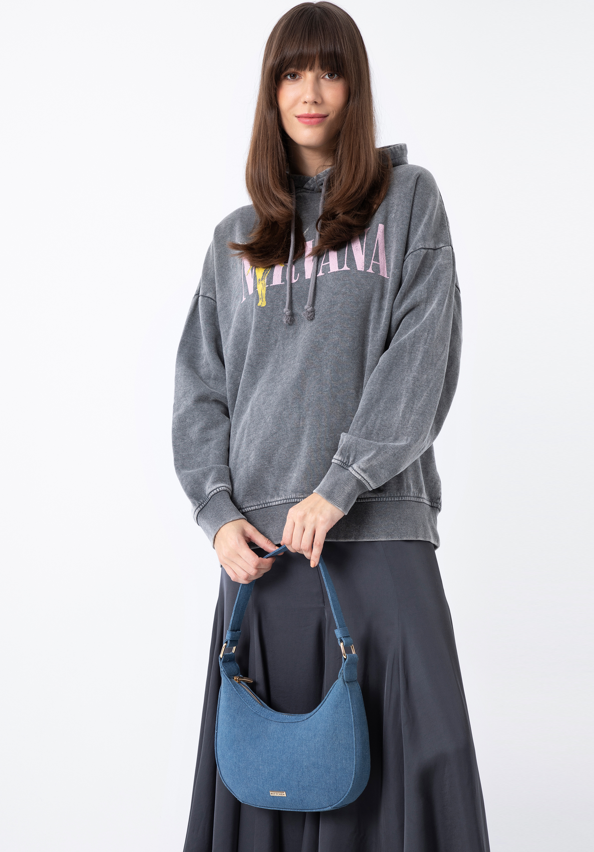 Torebka bagietka dżinsowa