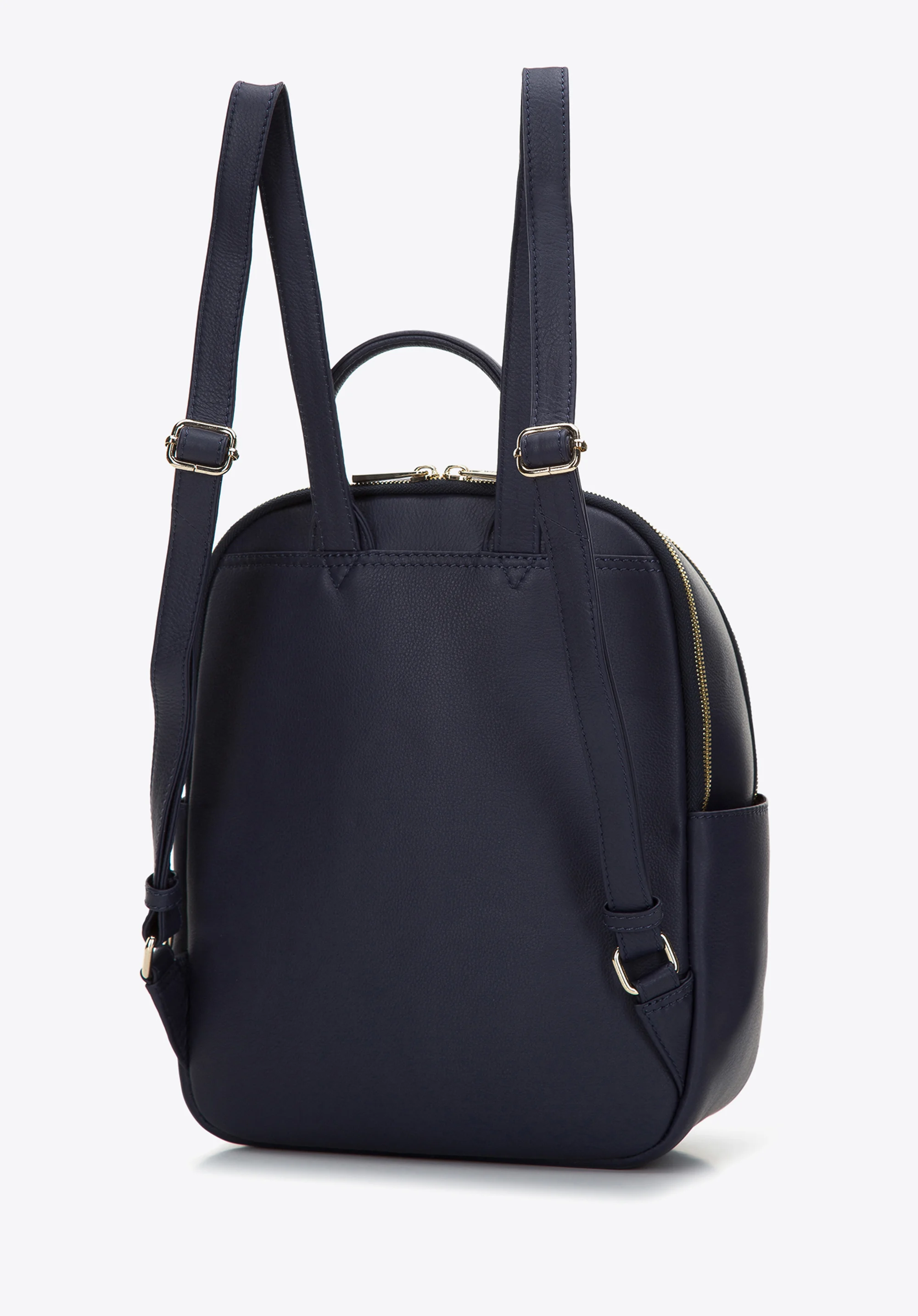 Damski plecak z pikowanej skóry dwukomorowy