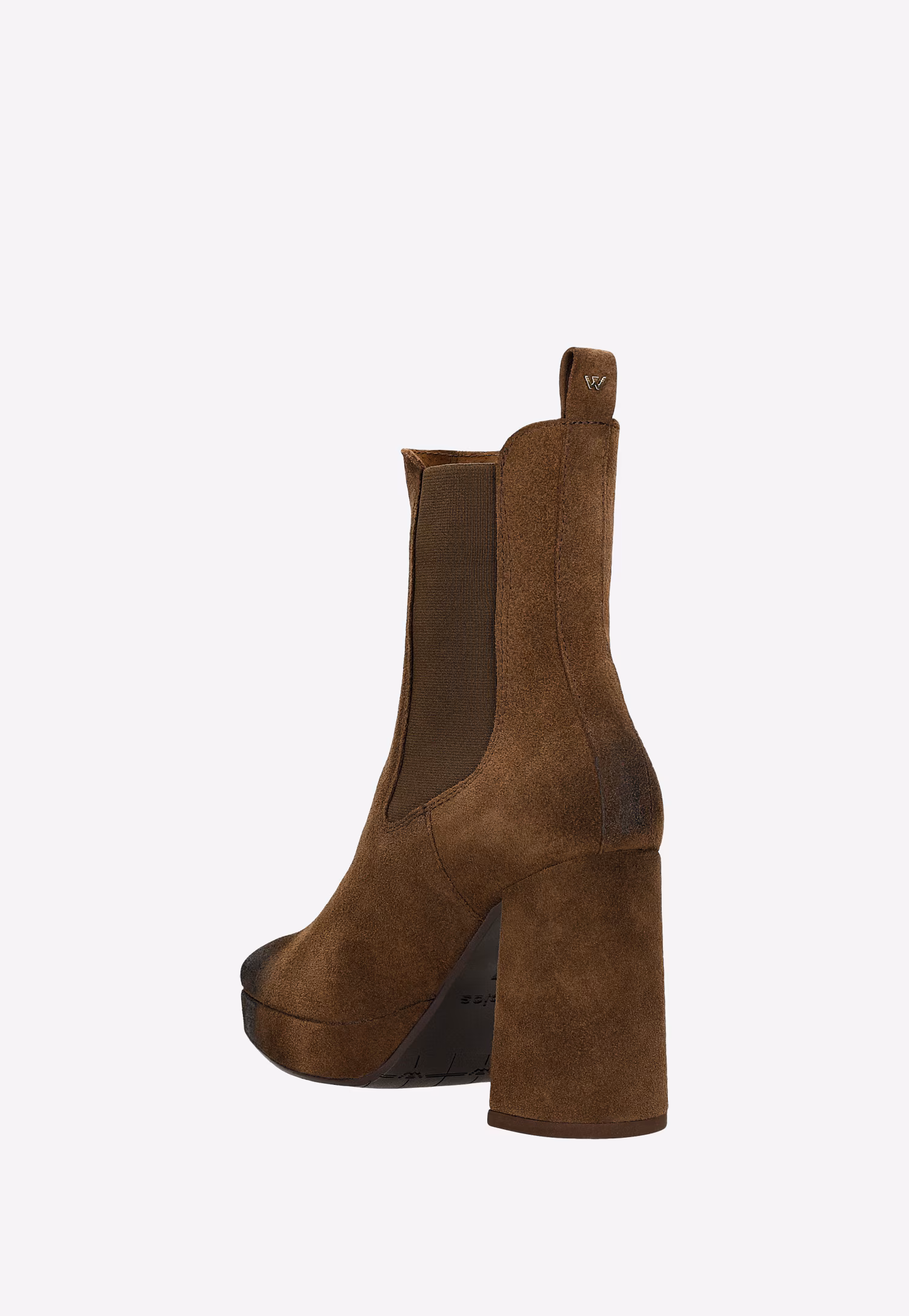 Brązowe sztyblety damskie na wysokim słupku