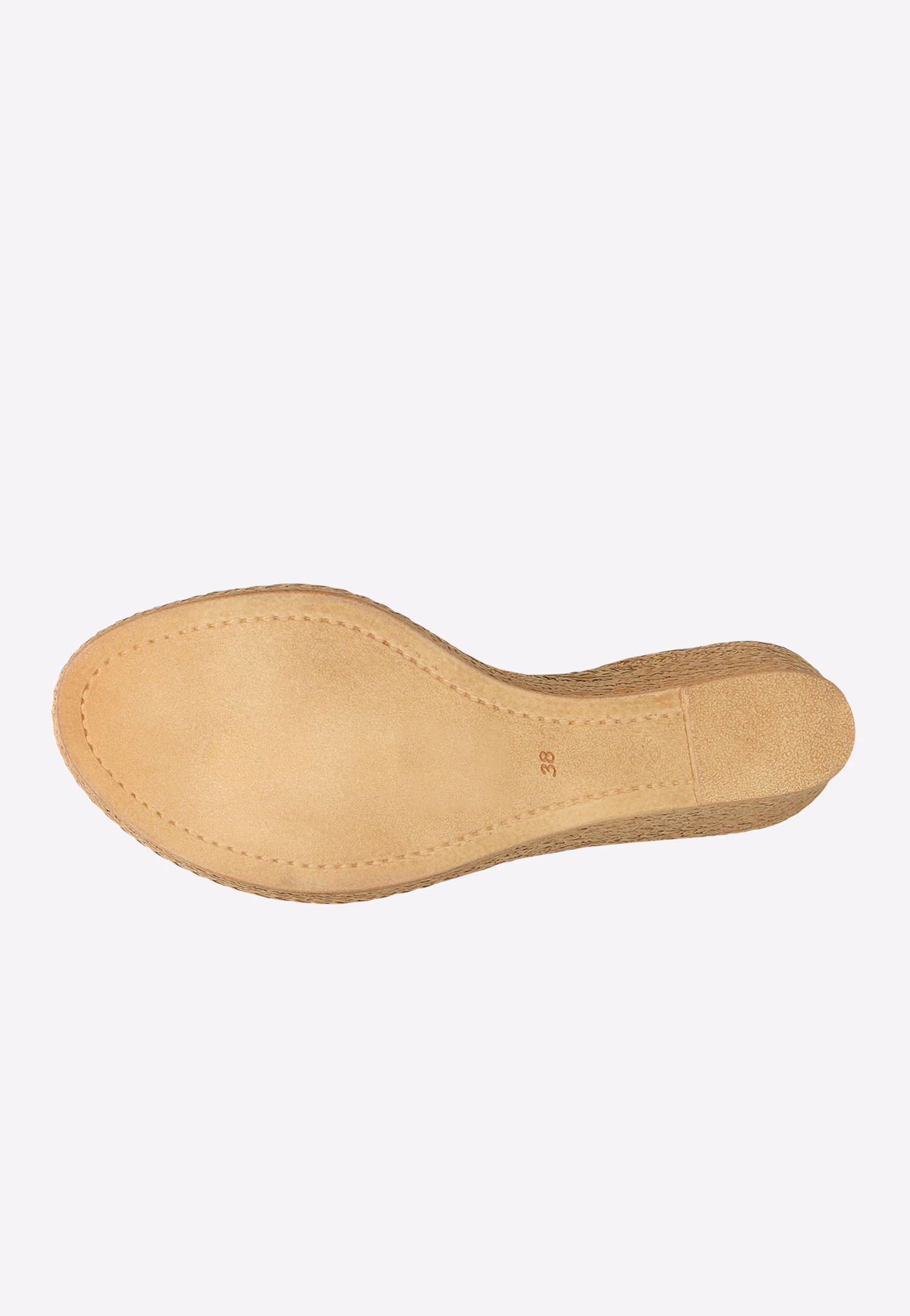 Sandały damskie na koturnie z plecionymi granatowo-beżowymi paskami