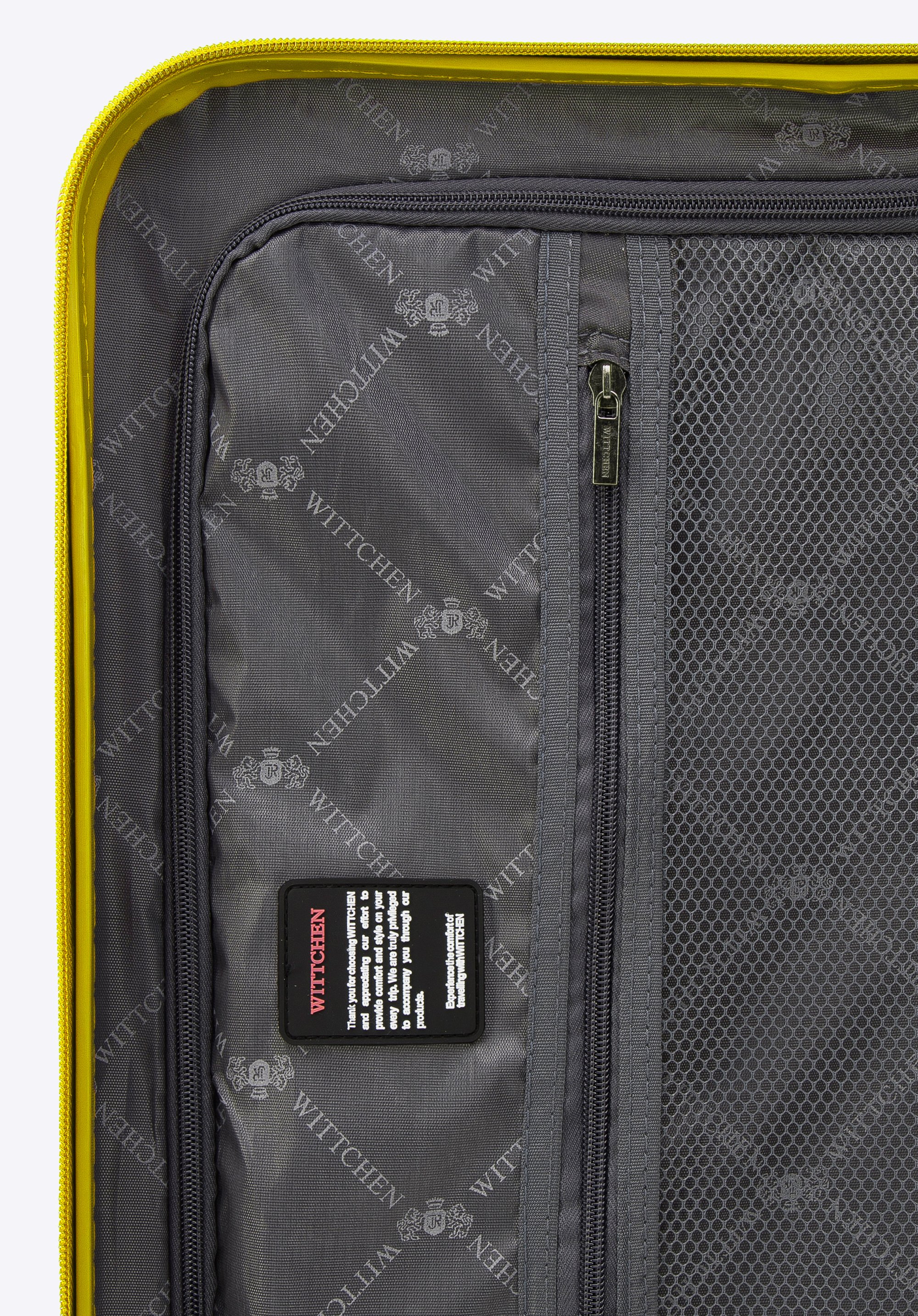 Walizka kabinowa z polikarbonu z pionowymi tłoczeniami