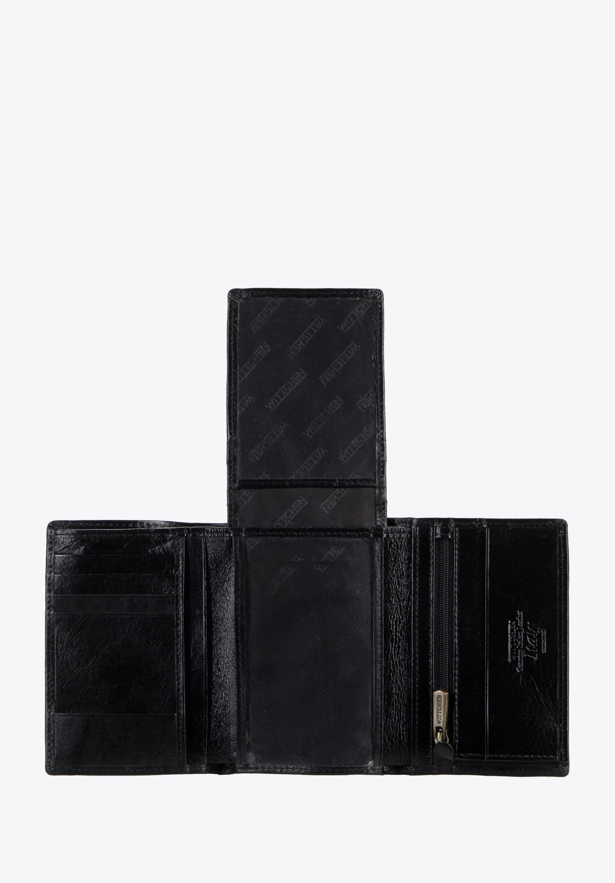 Męski portfel skórzany z wysuwanym panelem