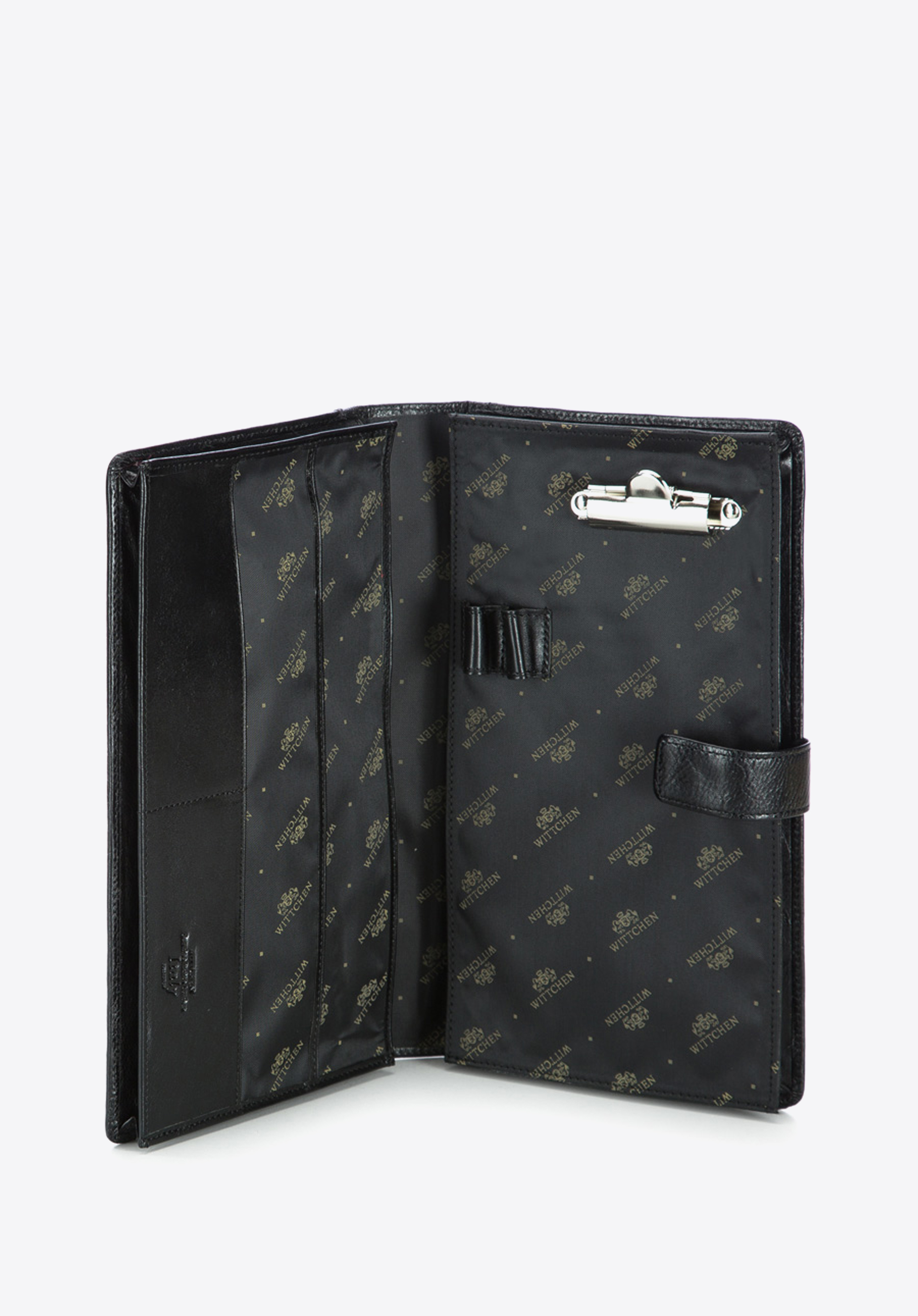 Organizer na dokumenty ze skóry z klipsem