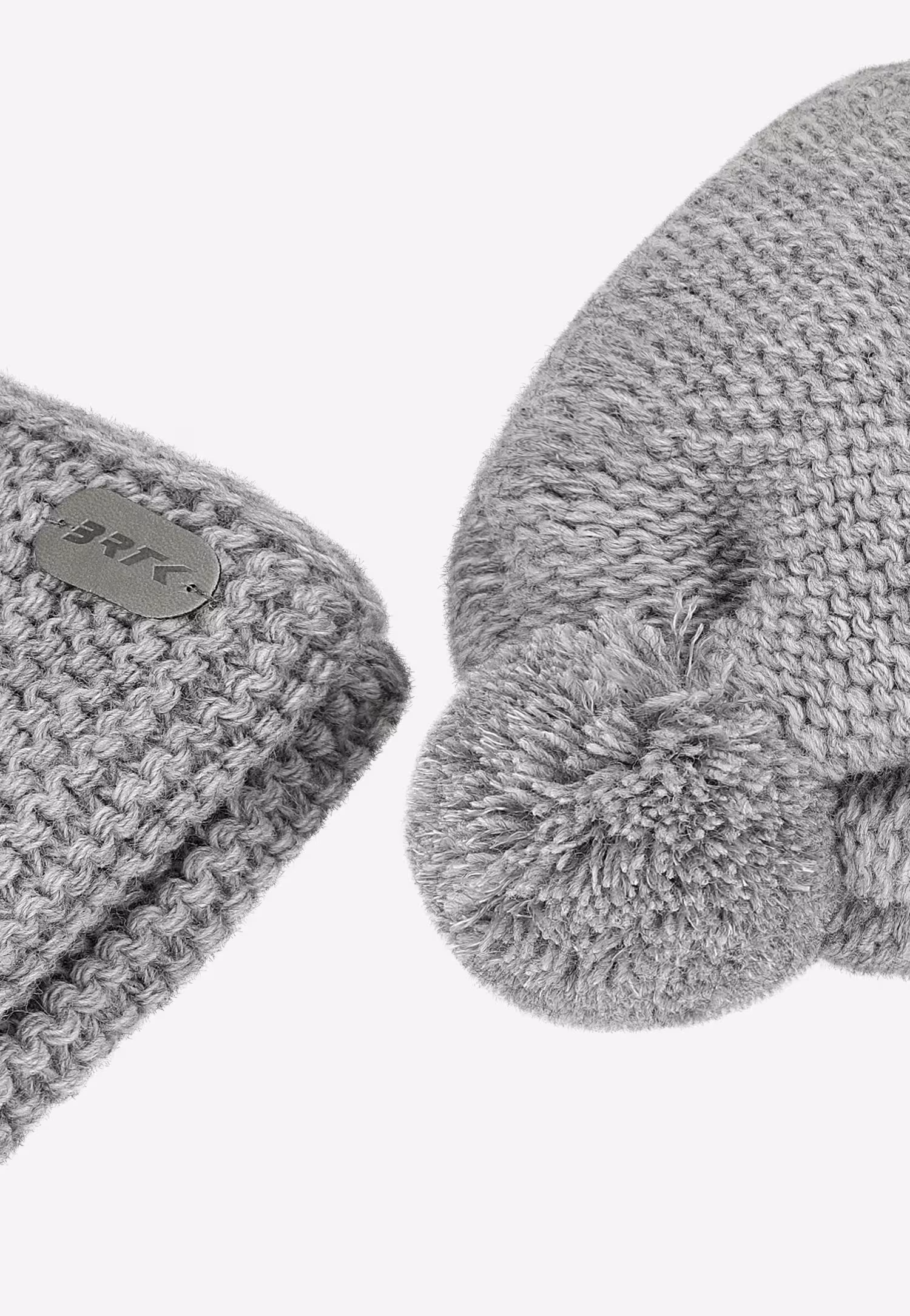 Popielaty zestaw dziecięcy BARTEK czapka z odblaskowym pomponem + komin 8560580