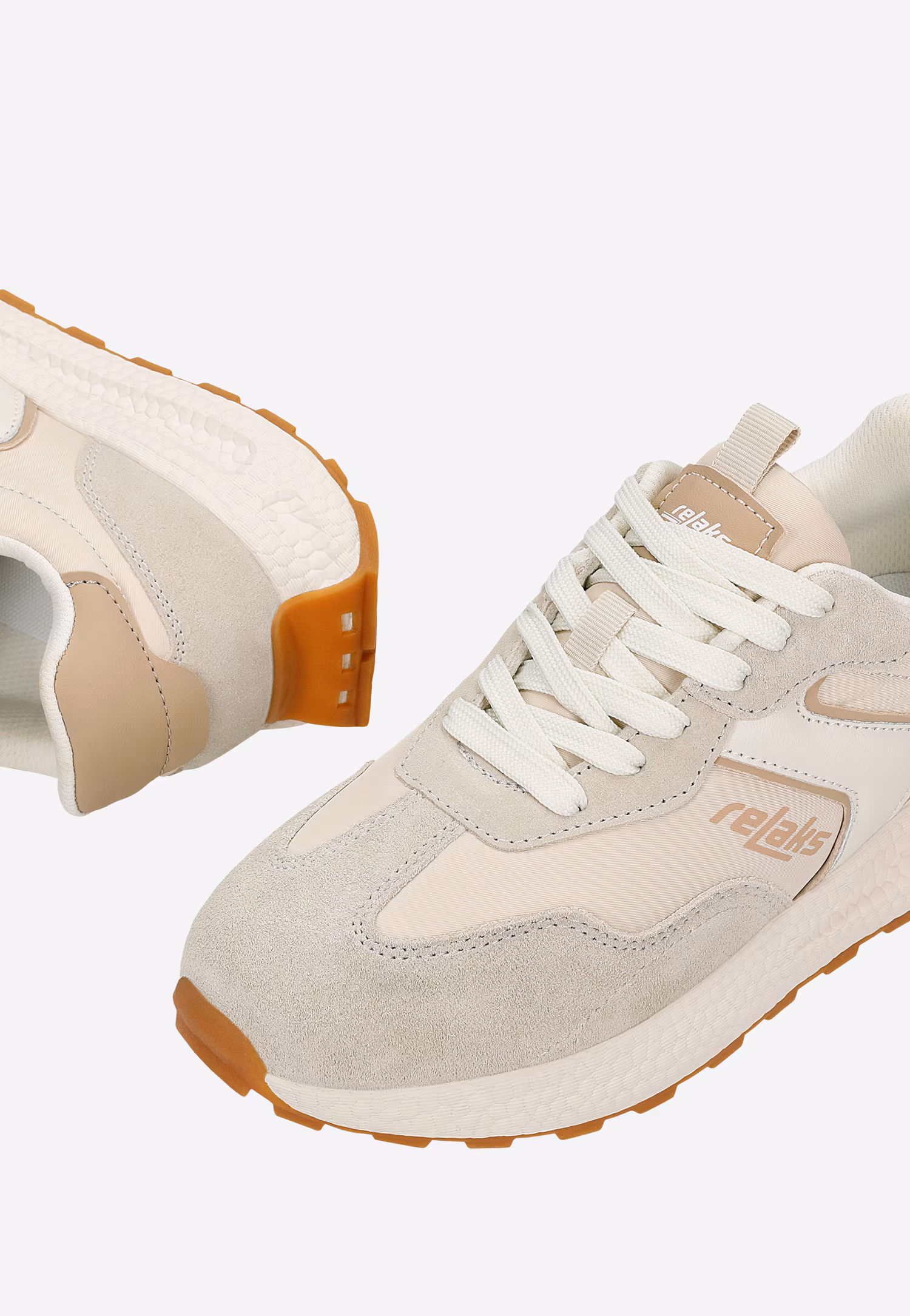 Masywne sneakersy damskie RELAKS w kolorze beżowo-białym