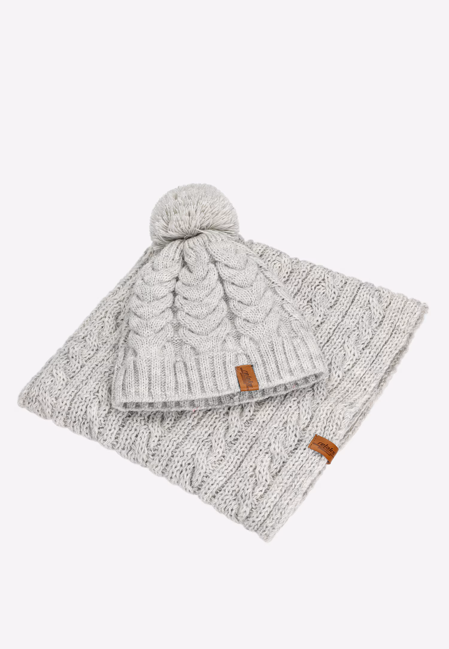 RELAKS ciepły zimowy zestaw czapka + komin