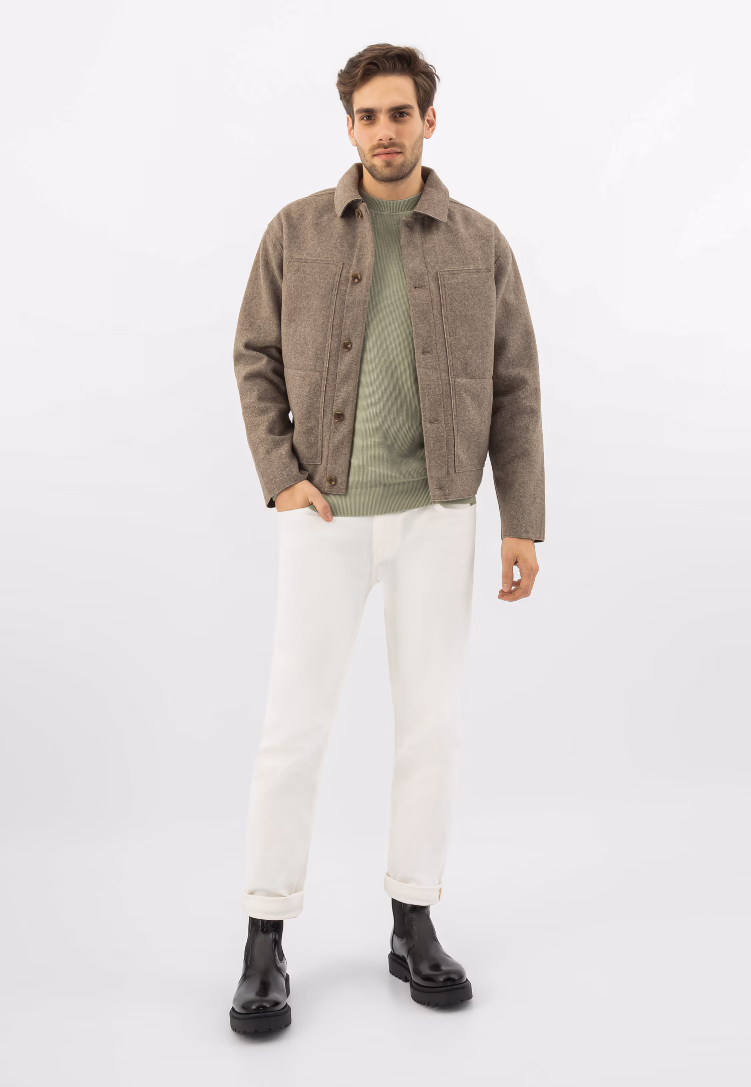 Czarne lakierowane botki męskie sztyblety