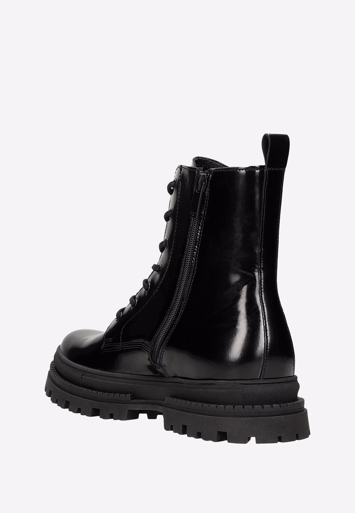 Czarne trzewiki męskie typu bikery