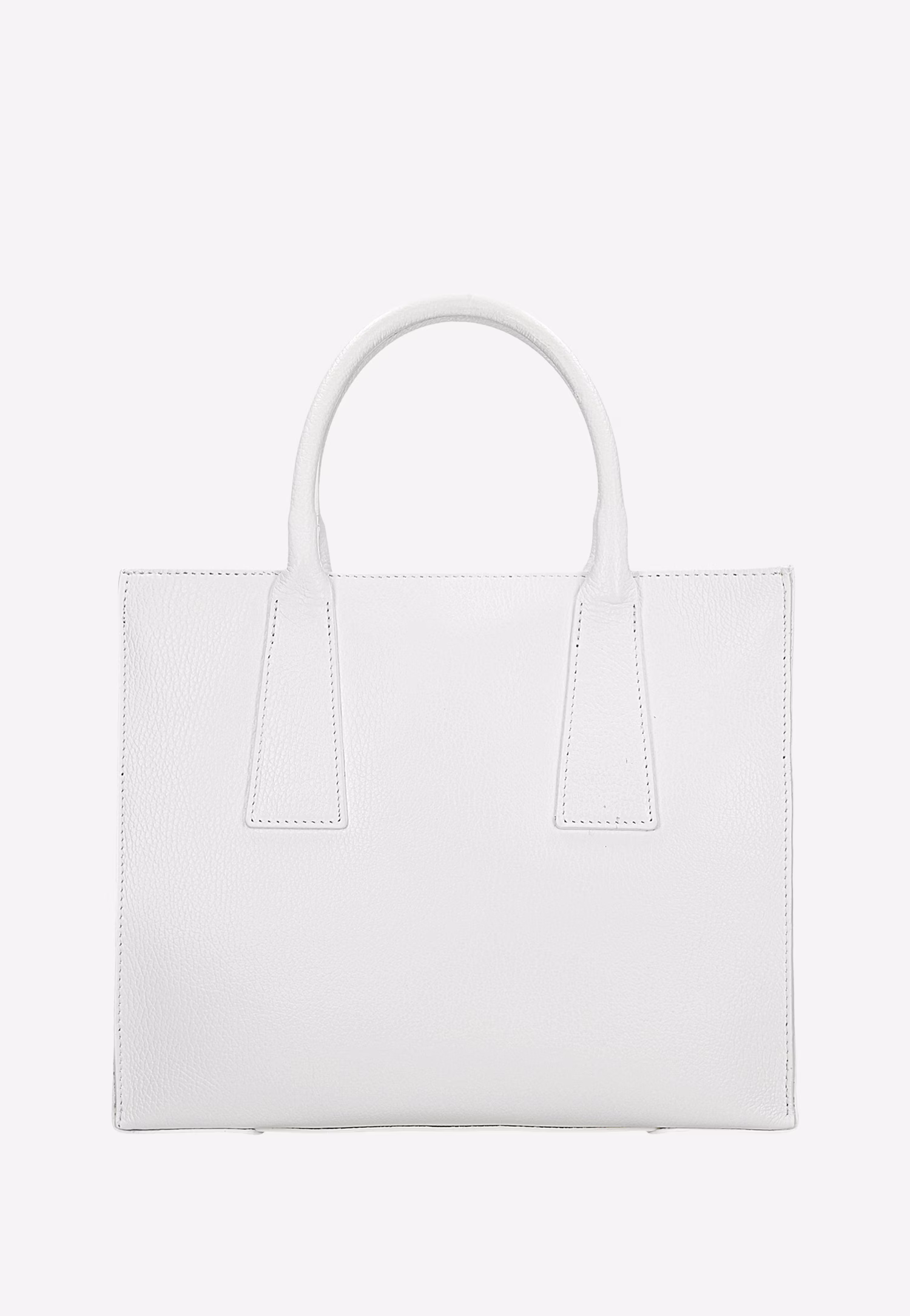 Mały skórzany kuferek damski w kolorze białym