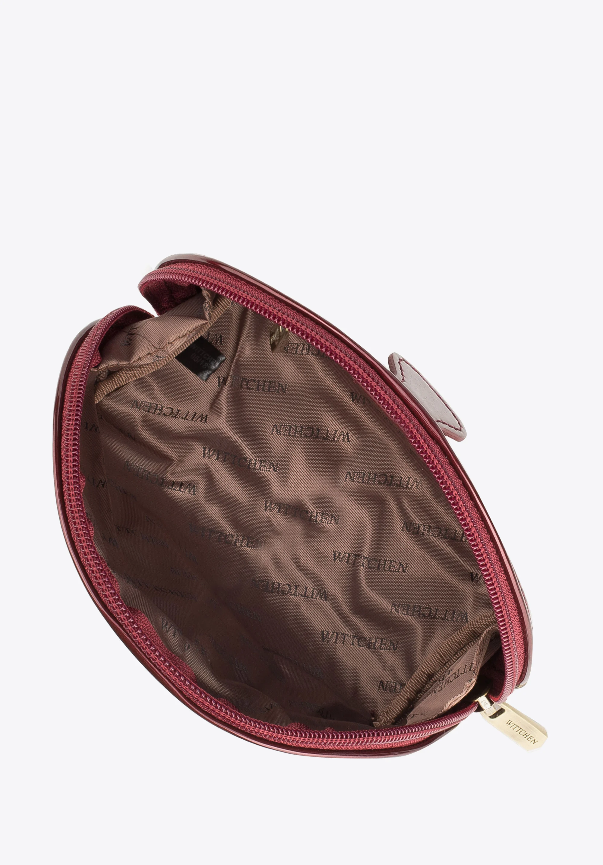 Kosmetyczka skórzana lakierowana półokrągła