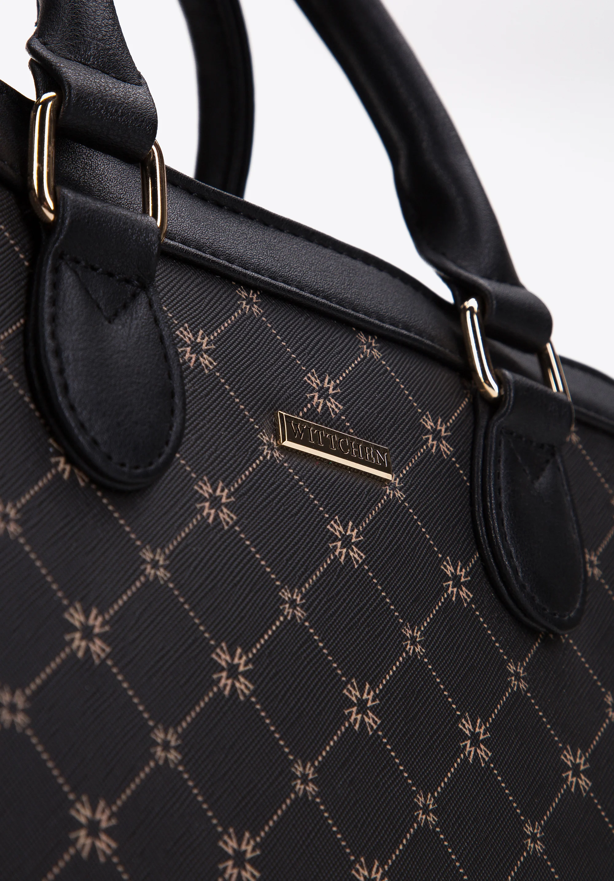 Torebka kuferek z ekoskóry saffiano w monogram