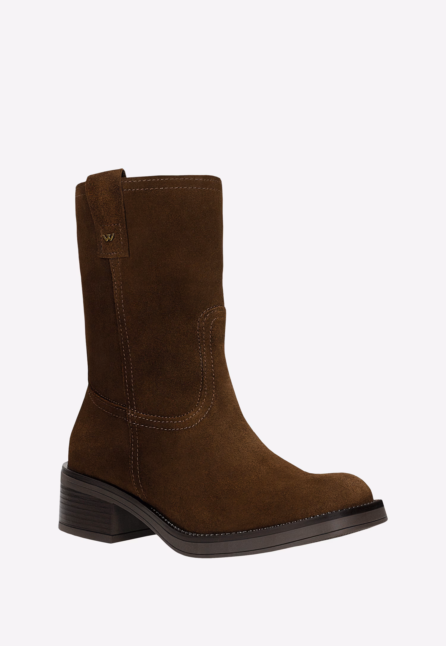 Czarne wsuwane botki damskie z nubuku