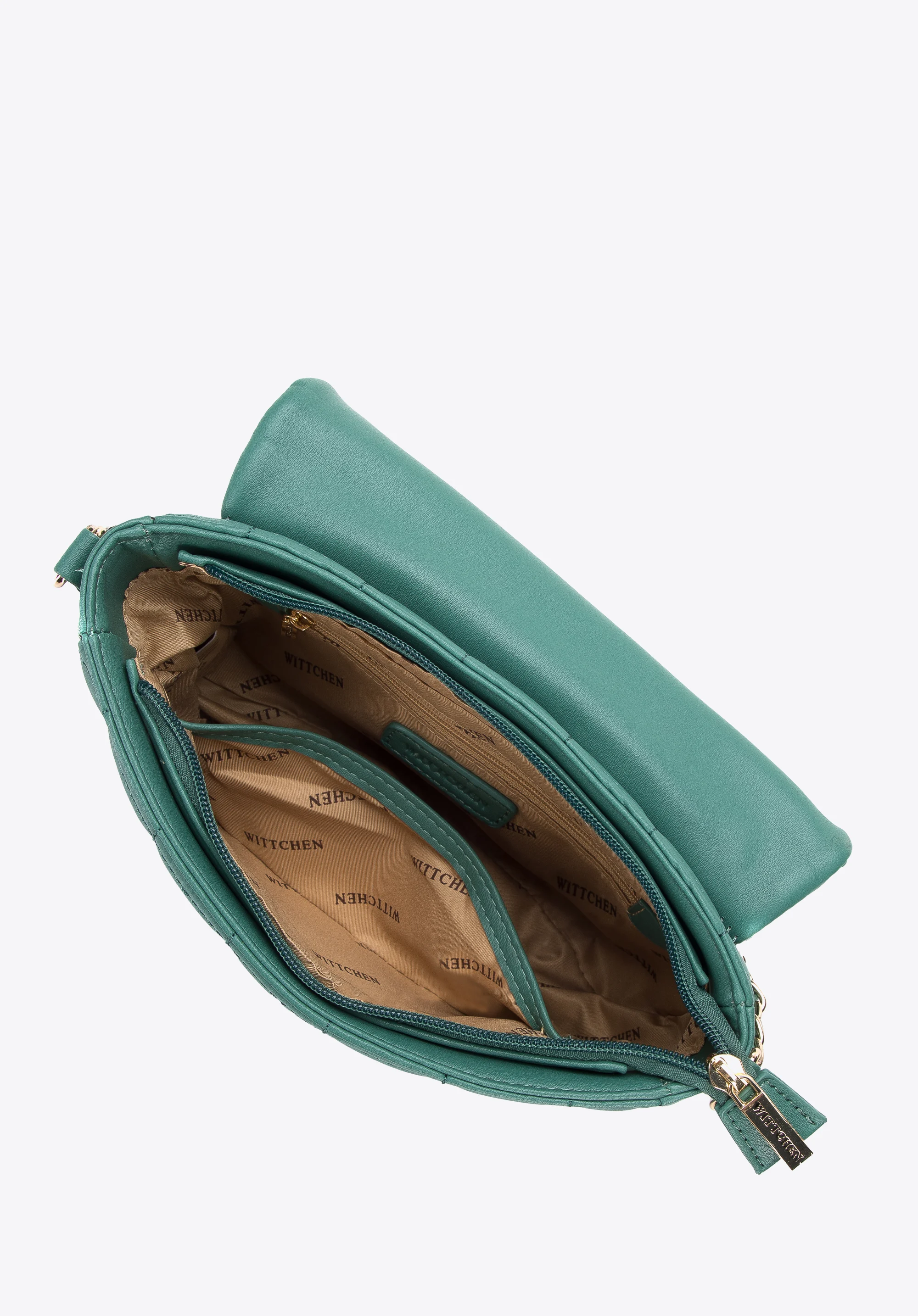 Damska listonoszka z pikowanej ekoskóry z nitami