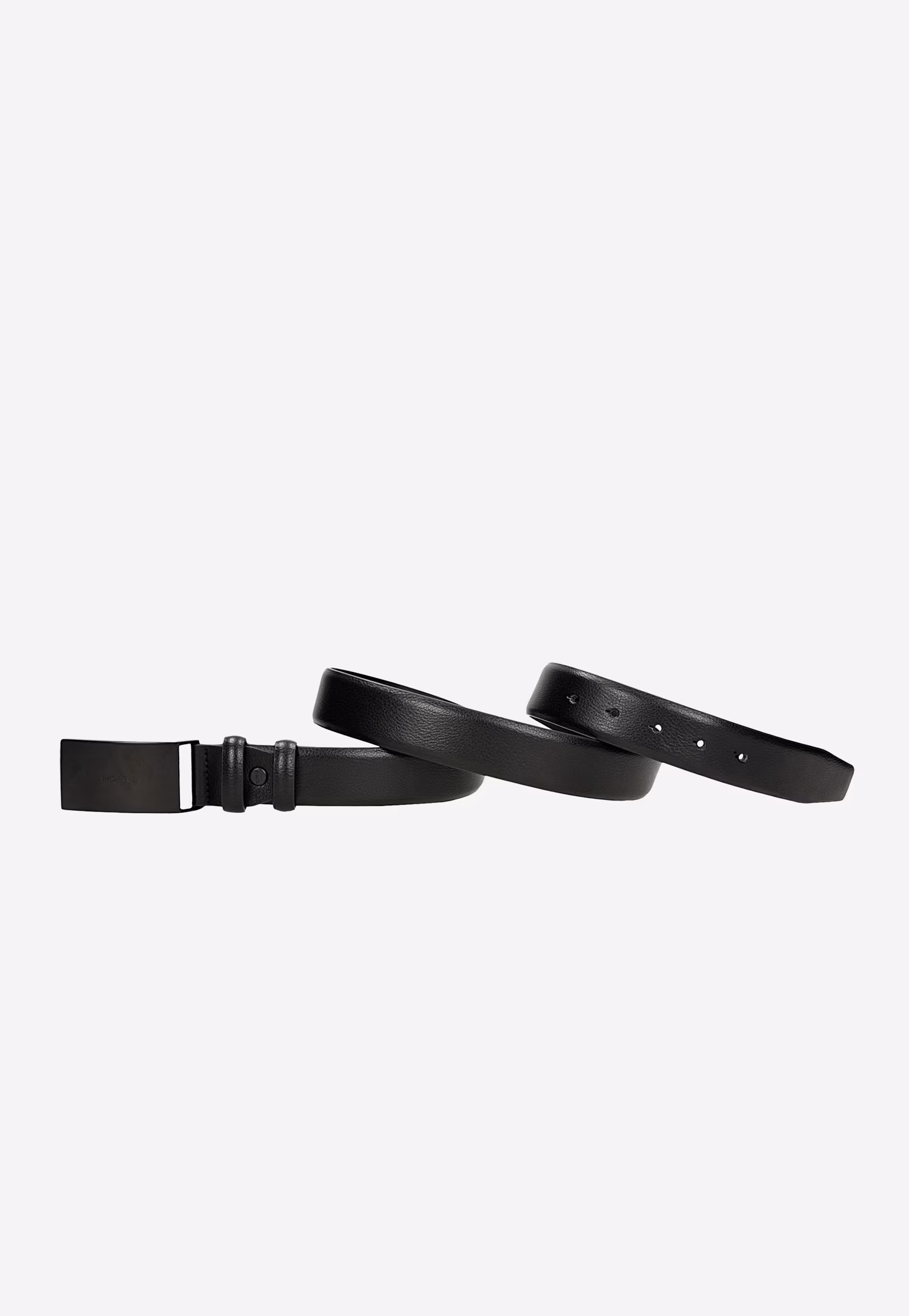 Czarny pasek męski skórzany z pełną czarną klamrą