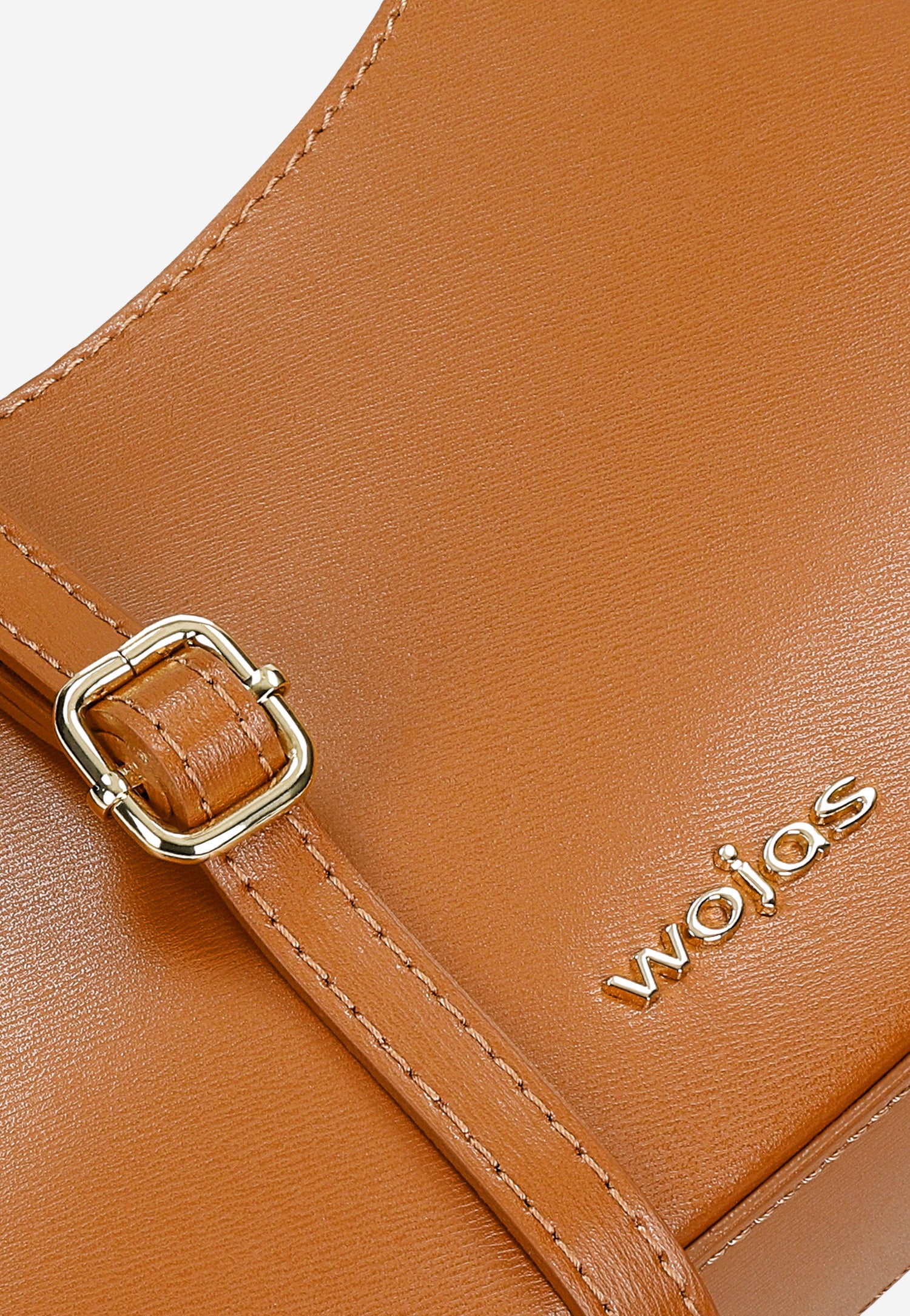 Brązowa skórzana asymetryczna torebka typu bagietka