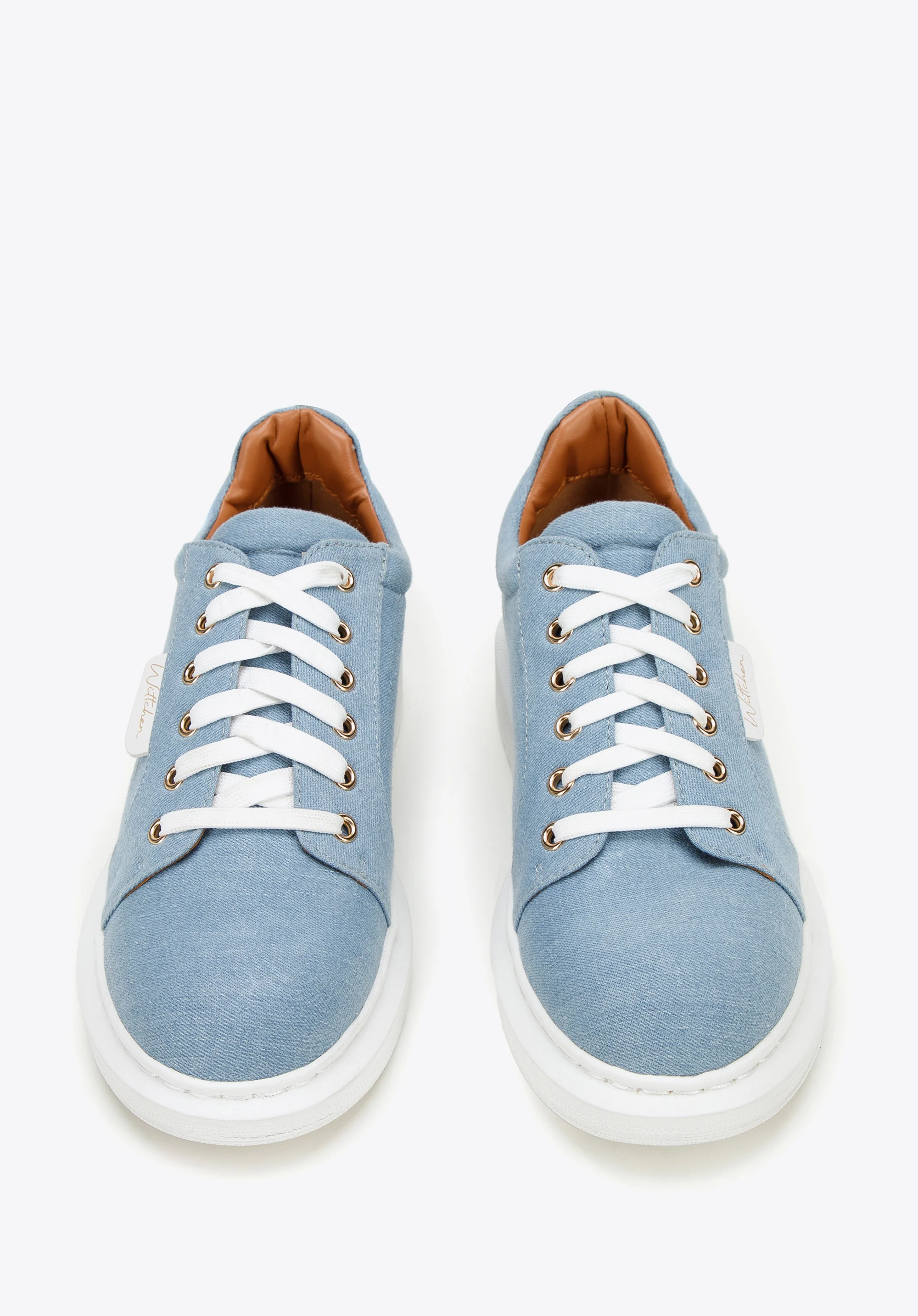 Damskie sneakersy dżinsowe na platformie