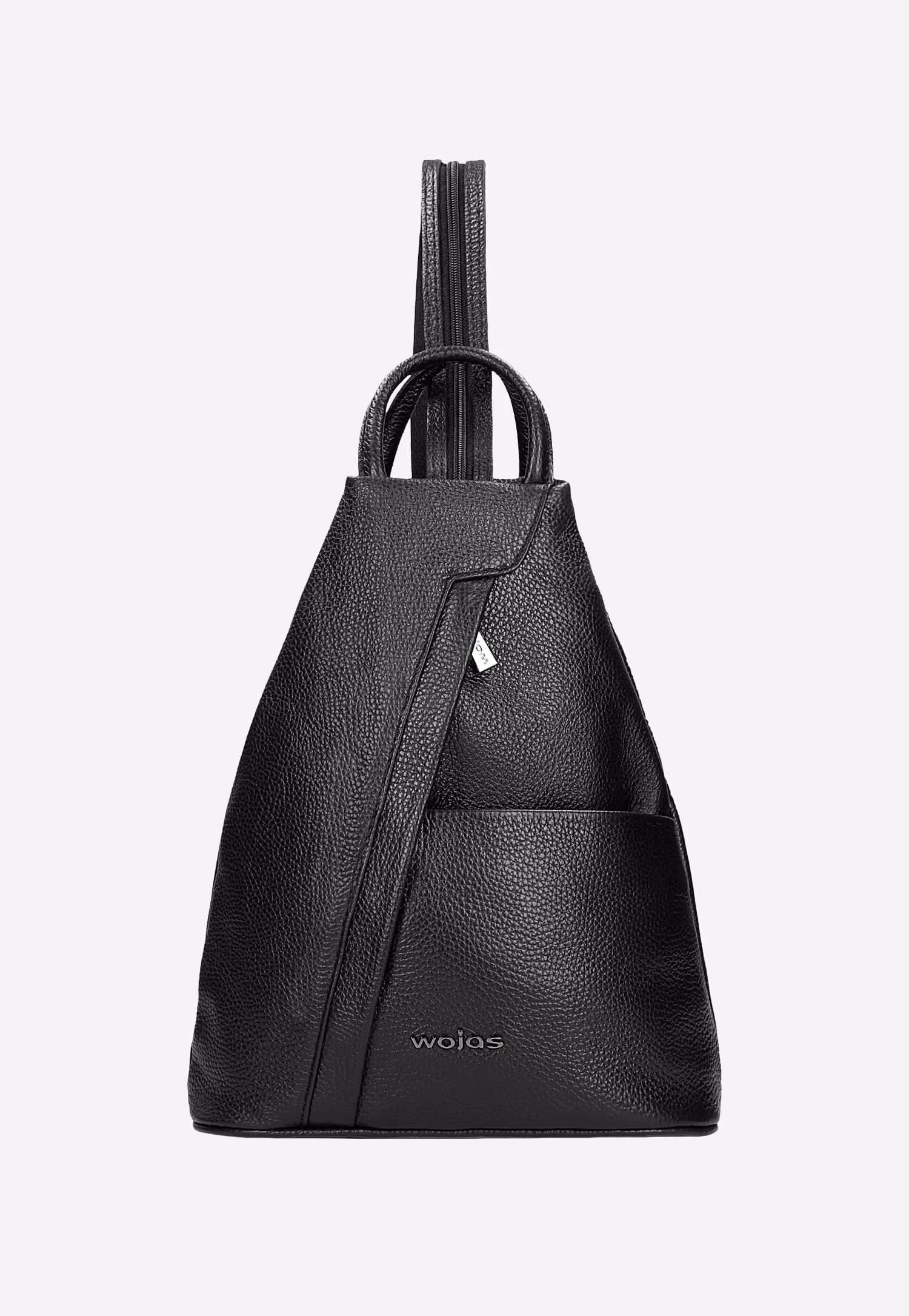 Beżowy trójkątny plecak miejski z suwakiem