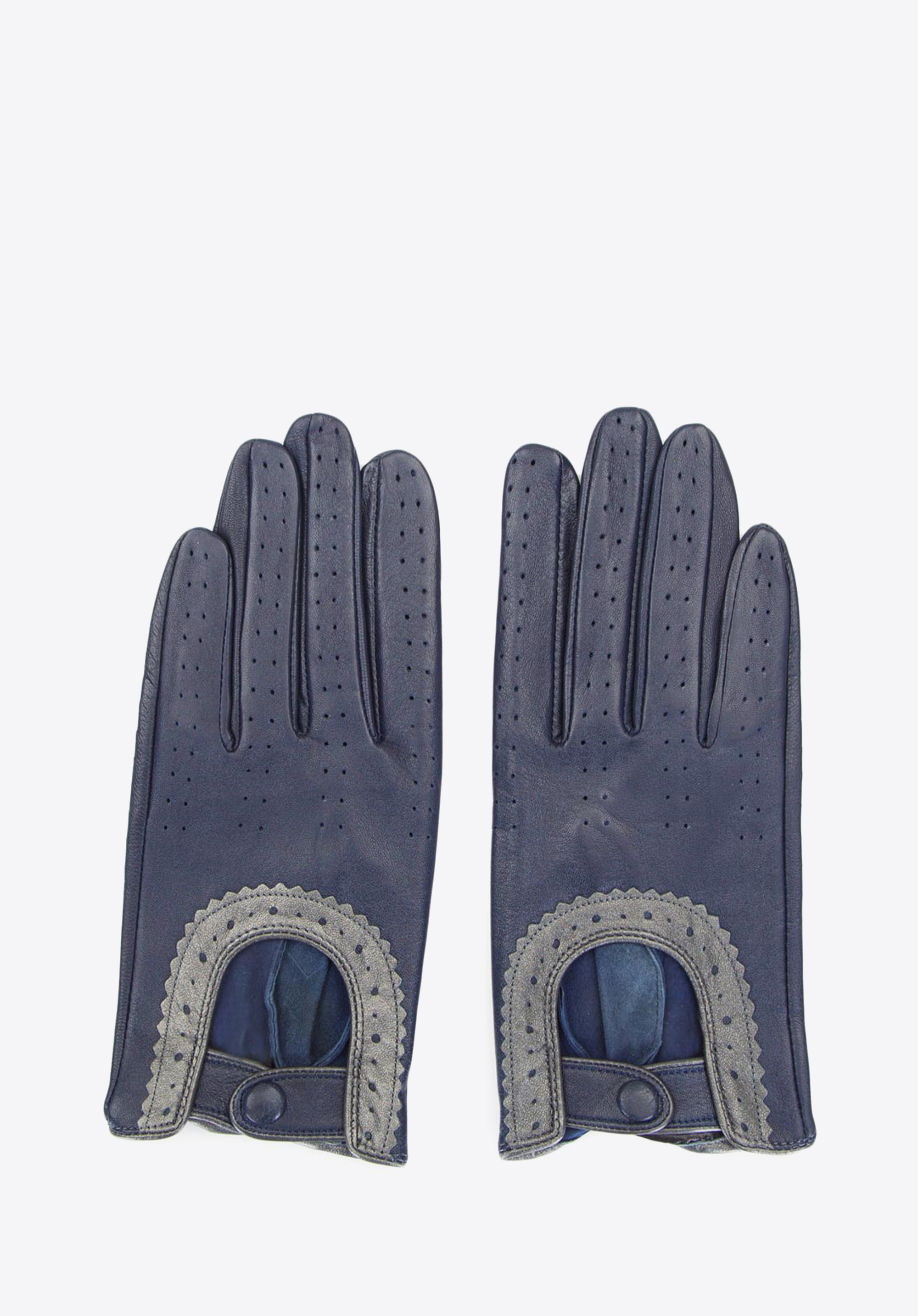 Damskie rękawiczki skórzane samochodowe