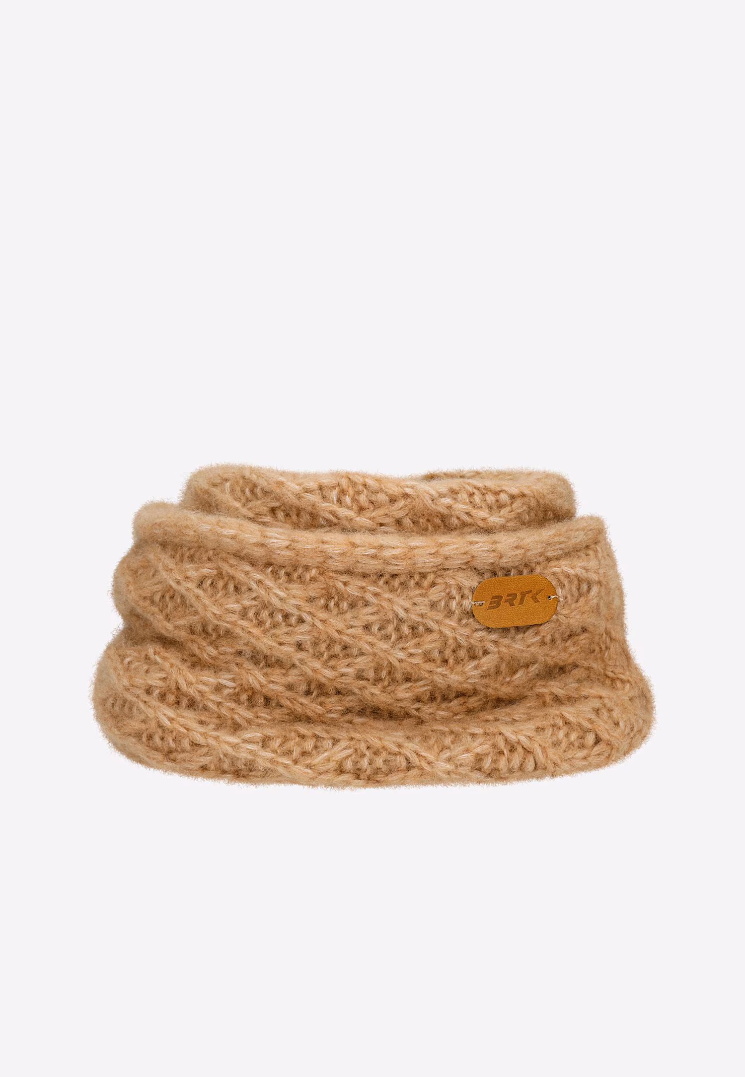 Jasnobeżowy komplet BARTEK 8560284 czapka + komin z wełną merino