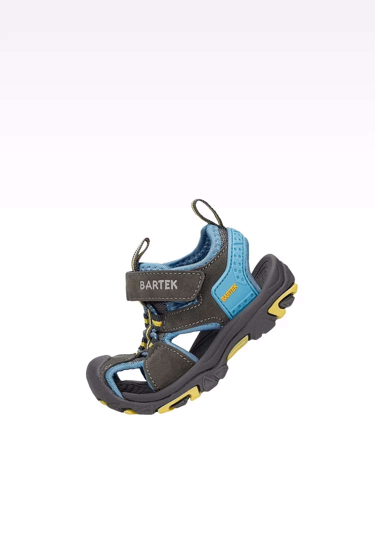 Sandały BARTEK 11042505 w kolorze szaro-niebieskim z żółtymi akcentami