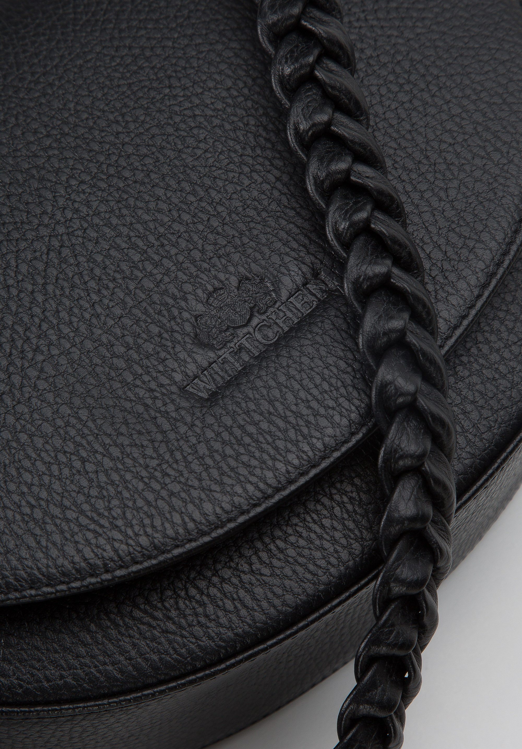 Torebka saddle bag skórzana z plecionym paskiem