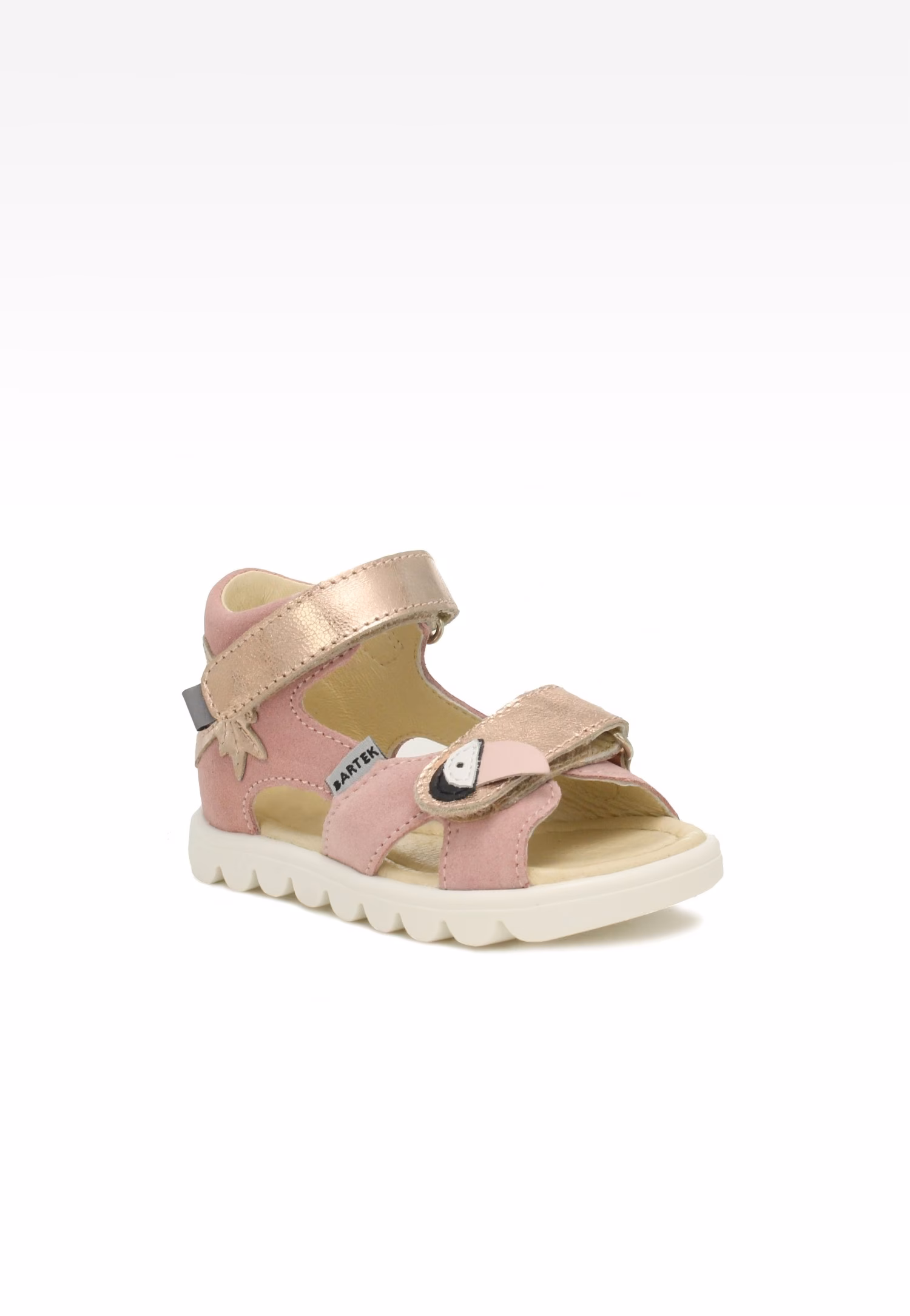 Sandały BARTEK 11227011, dla dziewcząt, szaro-różowy